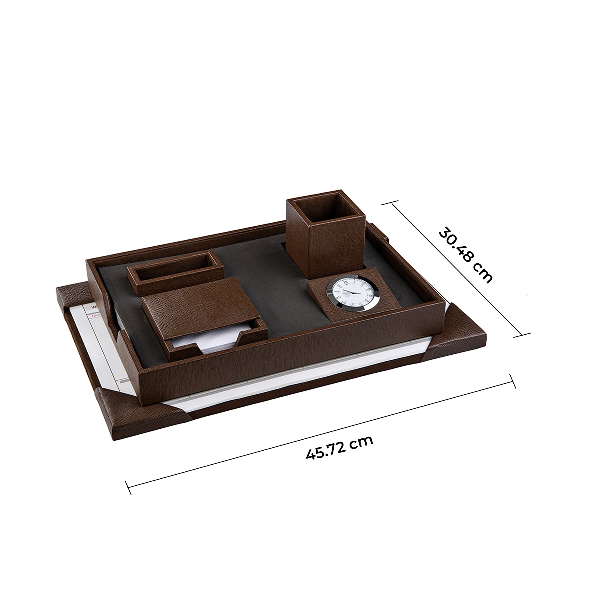 Luxury leather desktop organizer