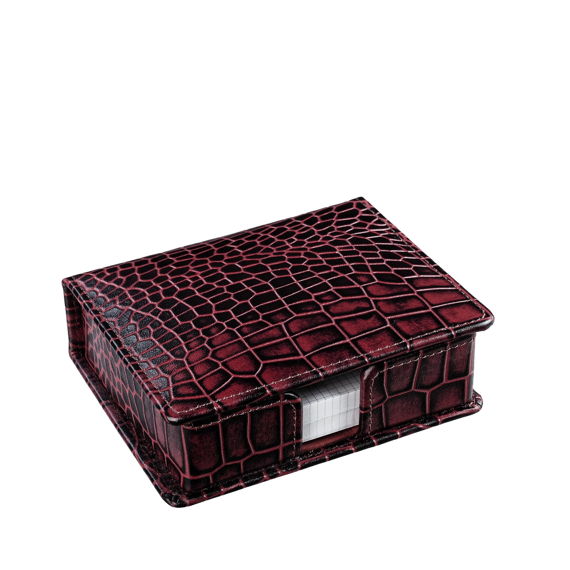 Corporate New Year Gift | Desktop Planner Set I | Office Table Accessories| Croco Embossed Genuine Leather | Color- Cherry Leather Talks