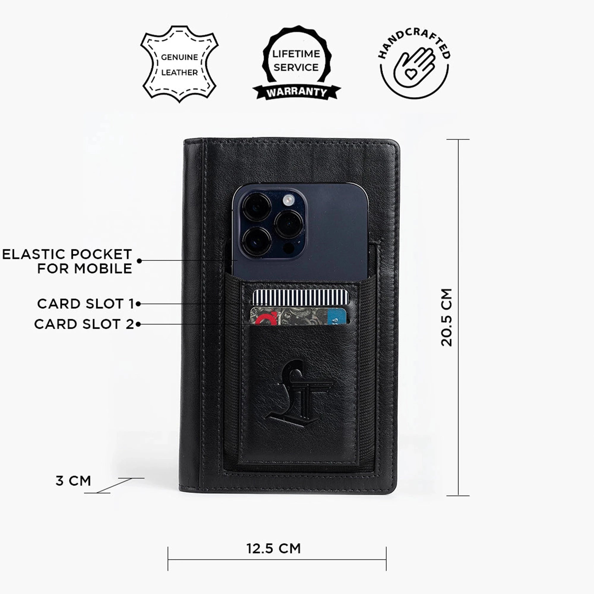 The Mini Melunge Luxury Pure Leather Notebook| Premium Leather Diary For Men & women | 100% Genuine Leather | Handmade Leather Journal - Black Leather Talks