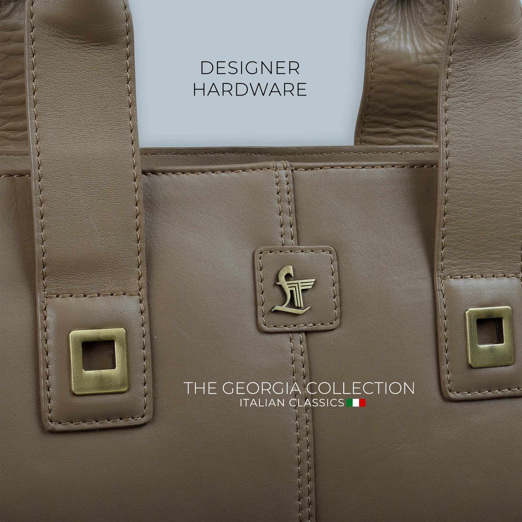 Georgia Collection | Genuine Leather Laptop / Office Bag For Men | Fits 15.5 in" Laptop | Colour: Beige
