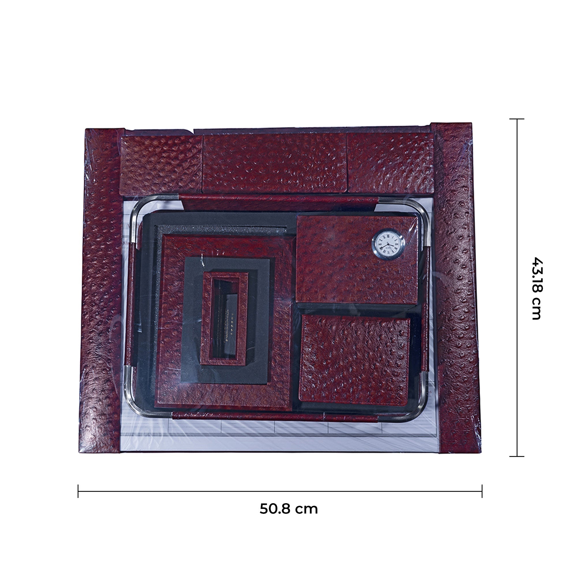 Desktop Planner Set I | Office Table Accessories| Color- Ostritch Cherry Leather Talks