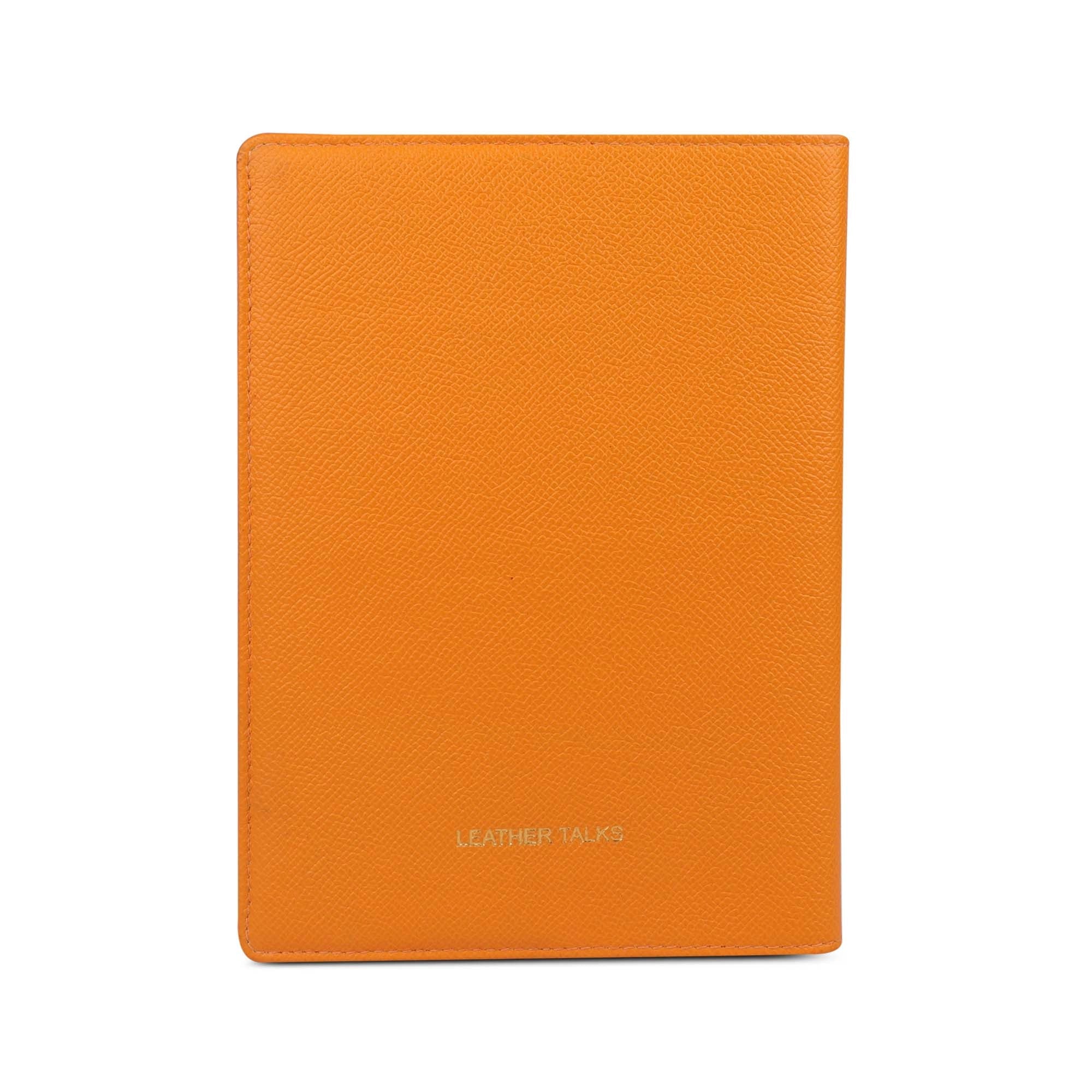 Classic - Luxury Leather Notebook | Premium Genuine Leather Journal for Men & Women | Color: Orange Leather Talks