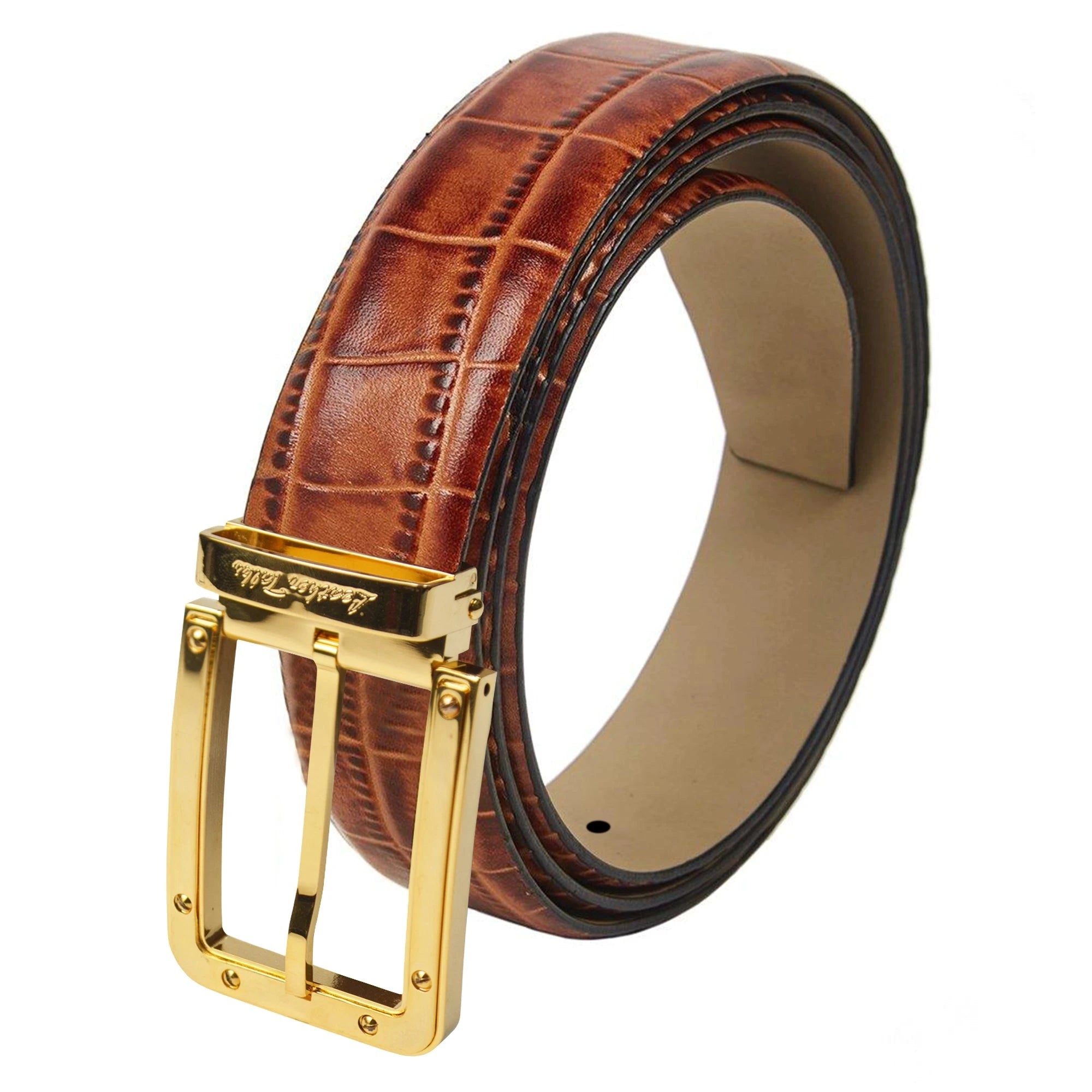 Premium Italian Croco Tan Belt Leather Talks