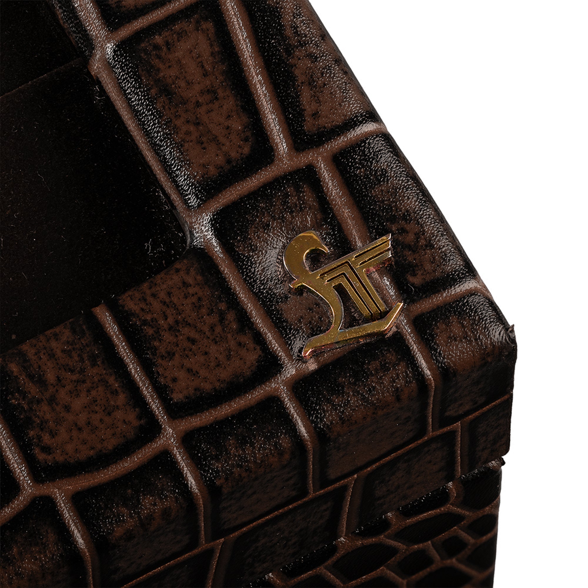 Bronx II Genuine Leather Watch Box for Men | 8 Slot Luxury Watch Organizer | Croco Embossed Premium Watch Case | Color: Brown Leather Talks