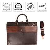 Loop II | Pure Leather Laptop Bag for Men | Brown & Black