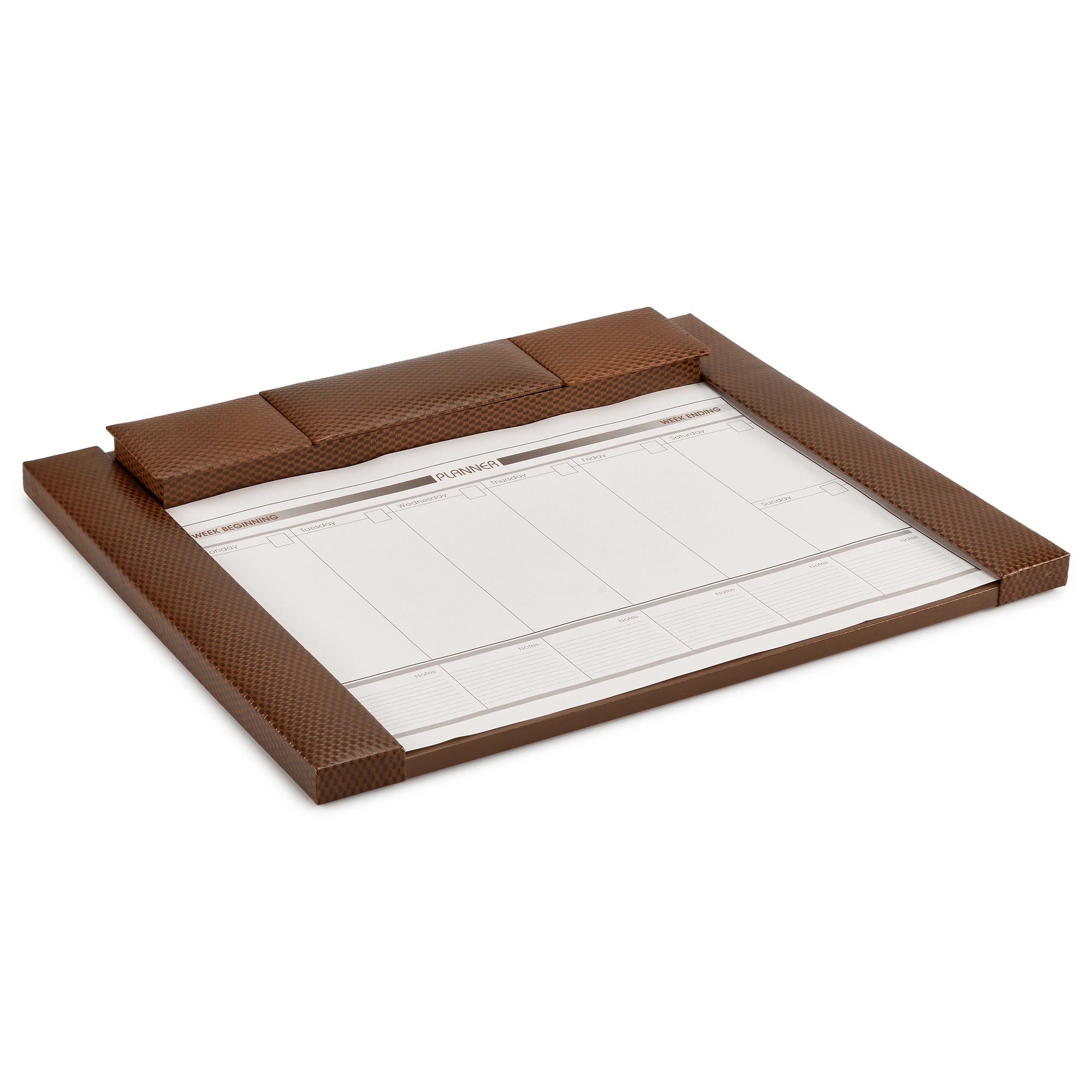 Desktop Planner Set I | Office Table Accessories| Color- Brick Brown Leather Talks