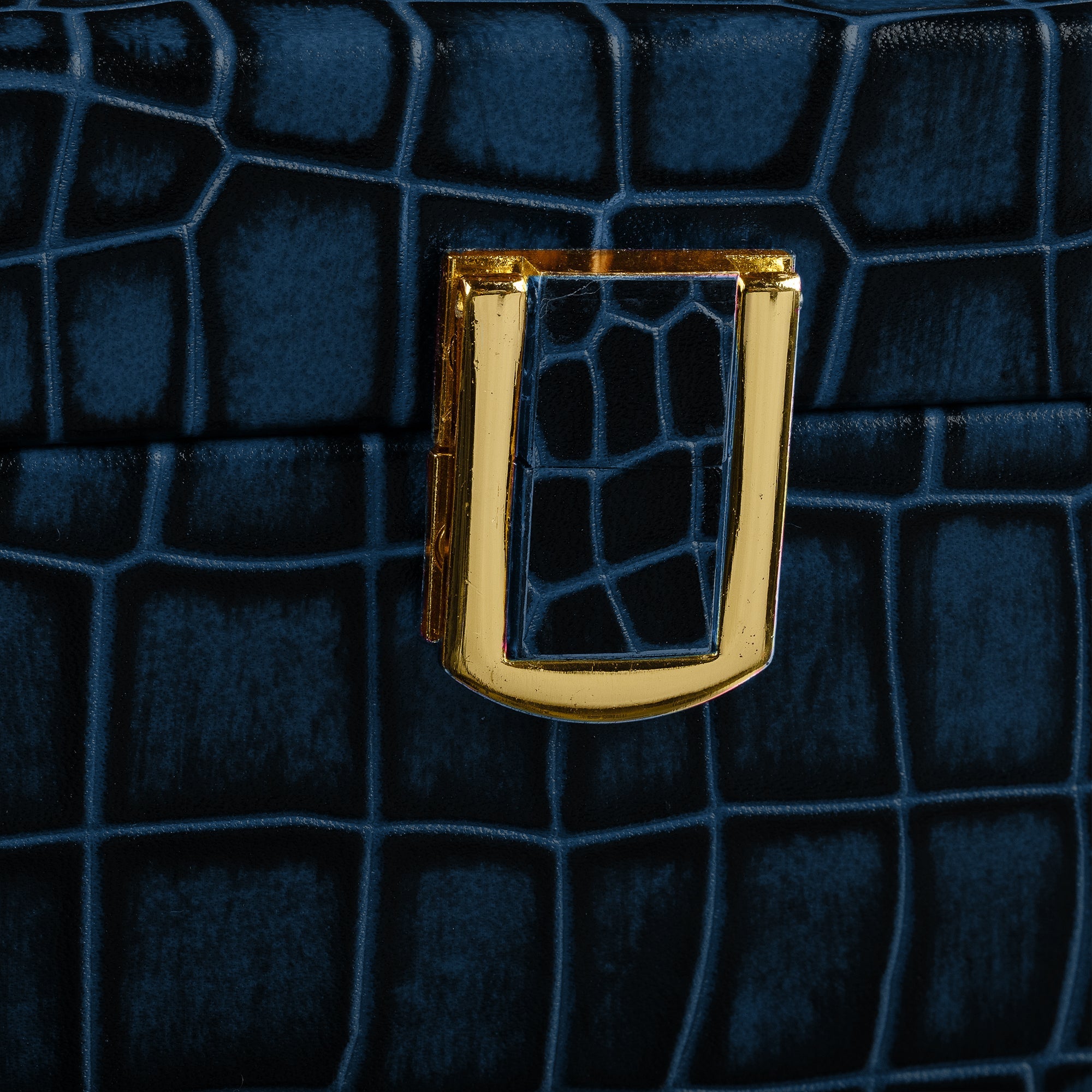 Premium Leather Watch Organizer with Gold Push Lock and Transparent Acrylic Lid