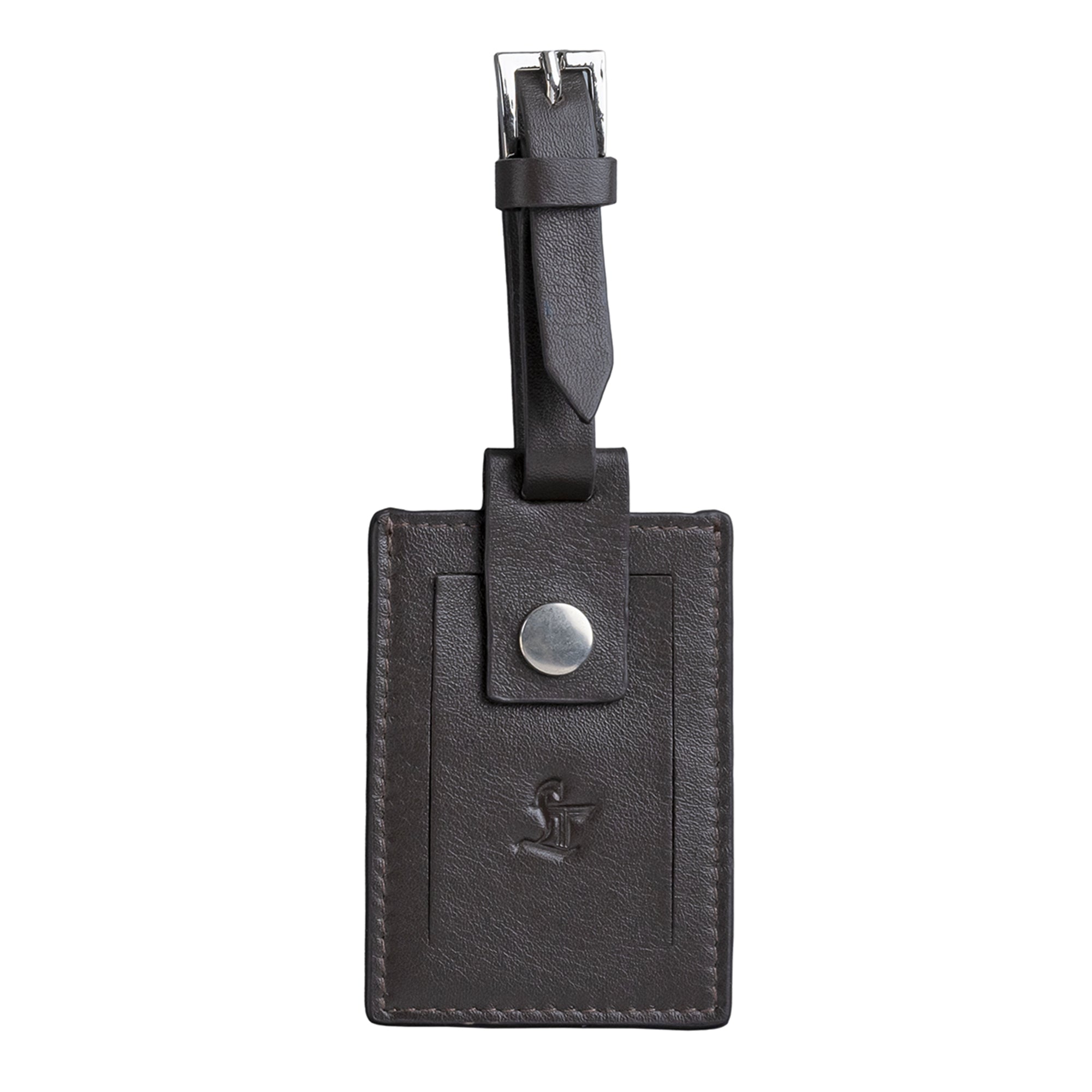 Premium Genuine Leather Luggage Tag with Buckle | Personalized Travel Name Tag for Suitcases & Cabin Bags | Color: Tan, Blue, Black, Brown Leather Talks