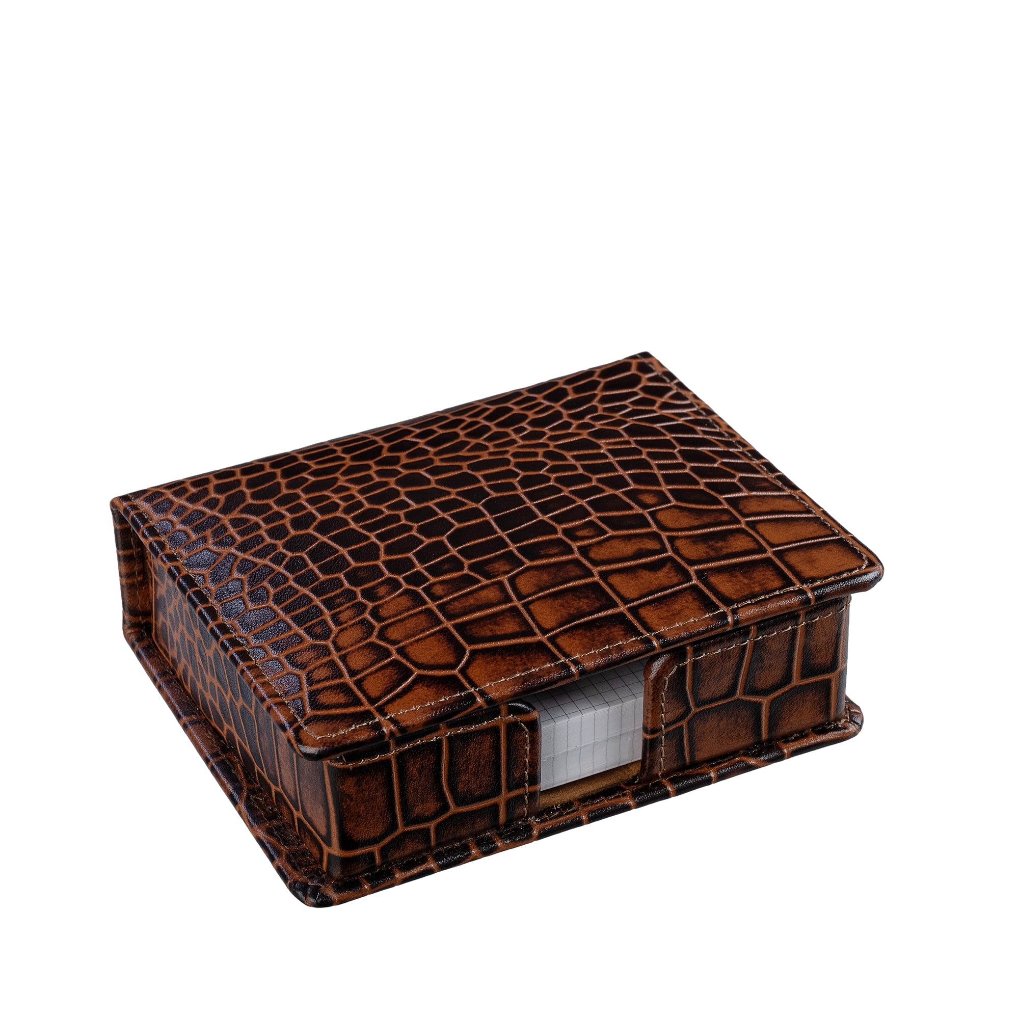 Desktop Planner Set I | Office Table Accessories| Croco Embossed Genuine Leather | Color- Tan Leather Talks