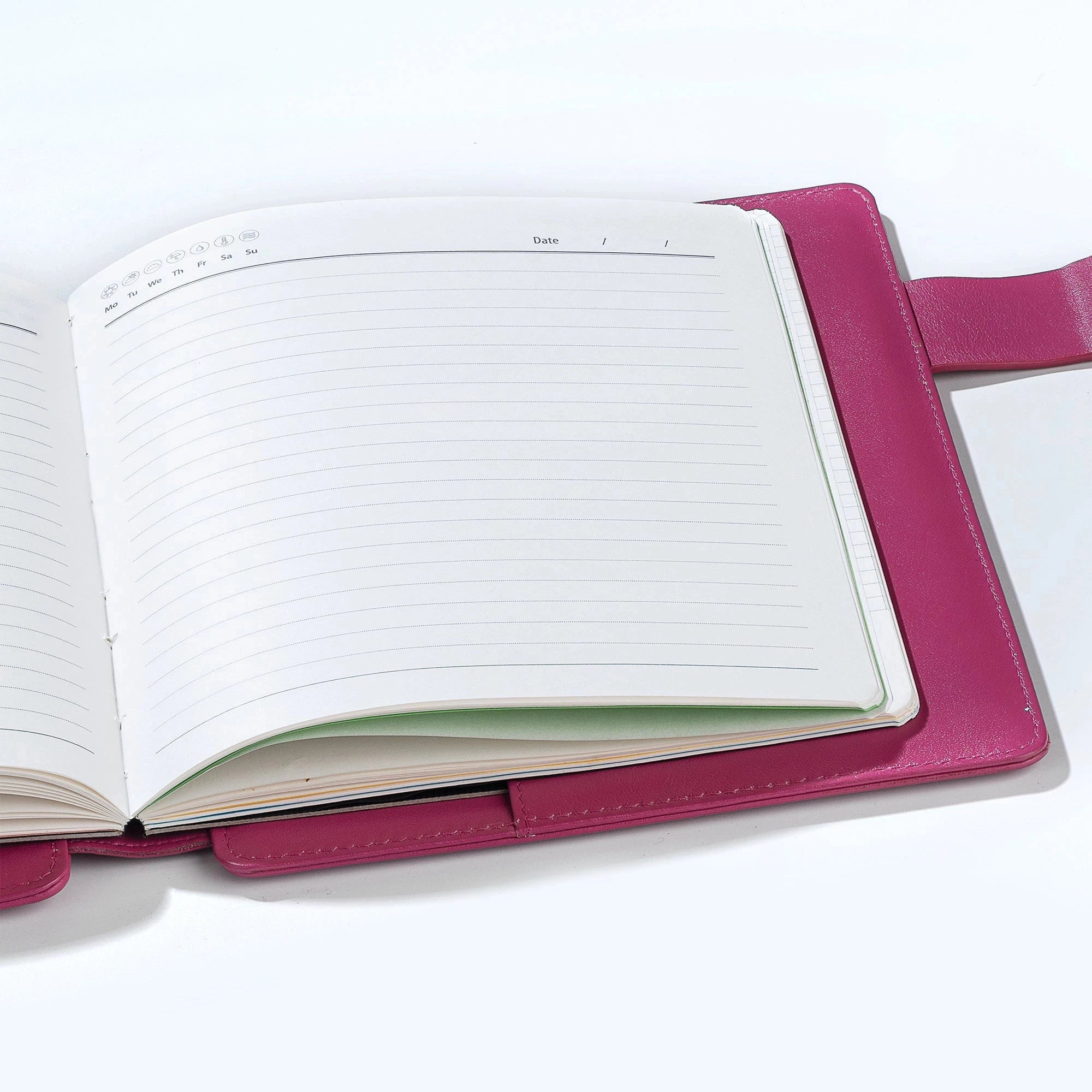 Melunge Leather Diary For Men & Women | Genuine Leather Journal / Notebook | Color: Pink Leather Talks