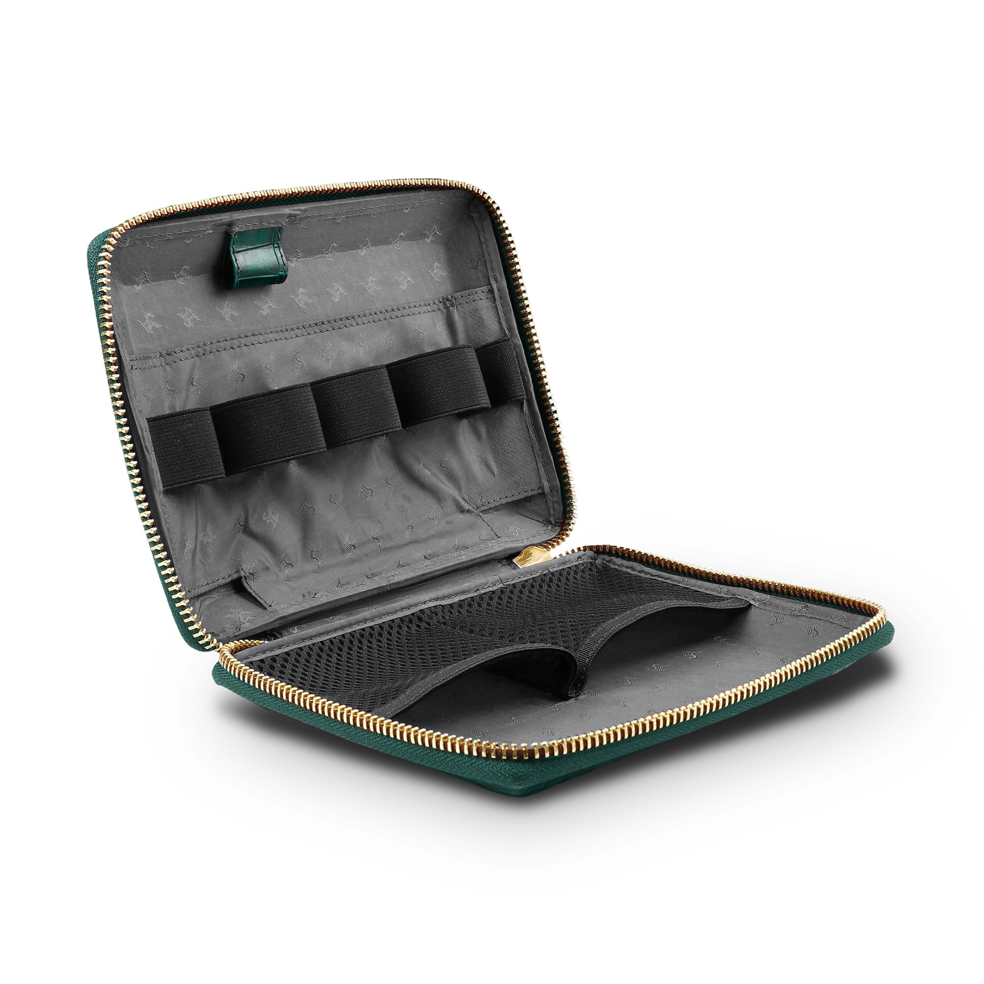 Harbinger Tech Kit - Genuine Leather Tech Organizer Case | Travel Cable Storage Bag | Luxury Electronic Accessories Pouch for Chargers, Wires & Gadgets | Color: Green Leather Talks