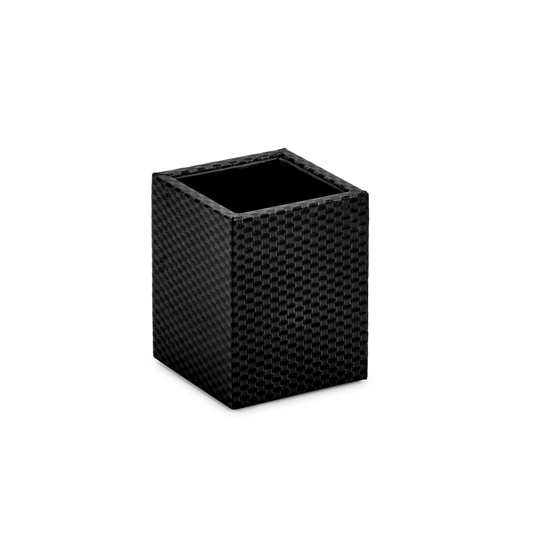 Desktop Planner Set II | Office Table Accessories | Embossed Genuine Leather | Color- Brick Black Leather Talks