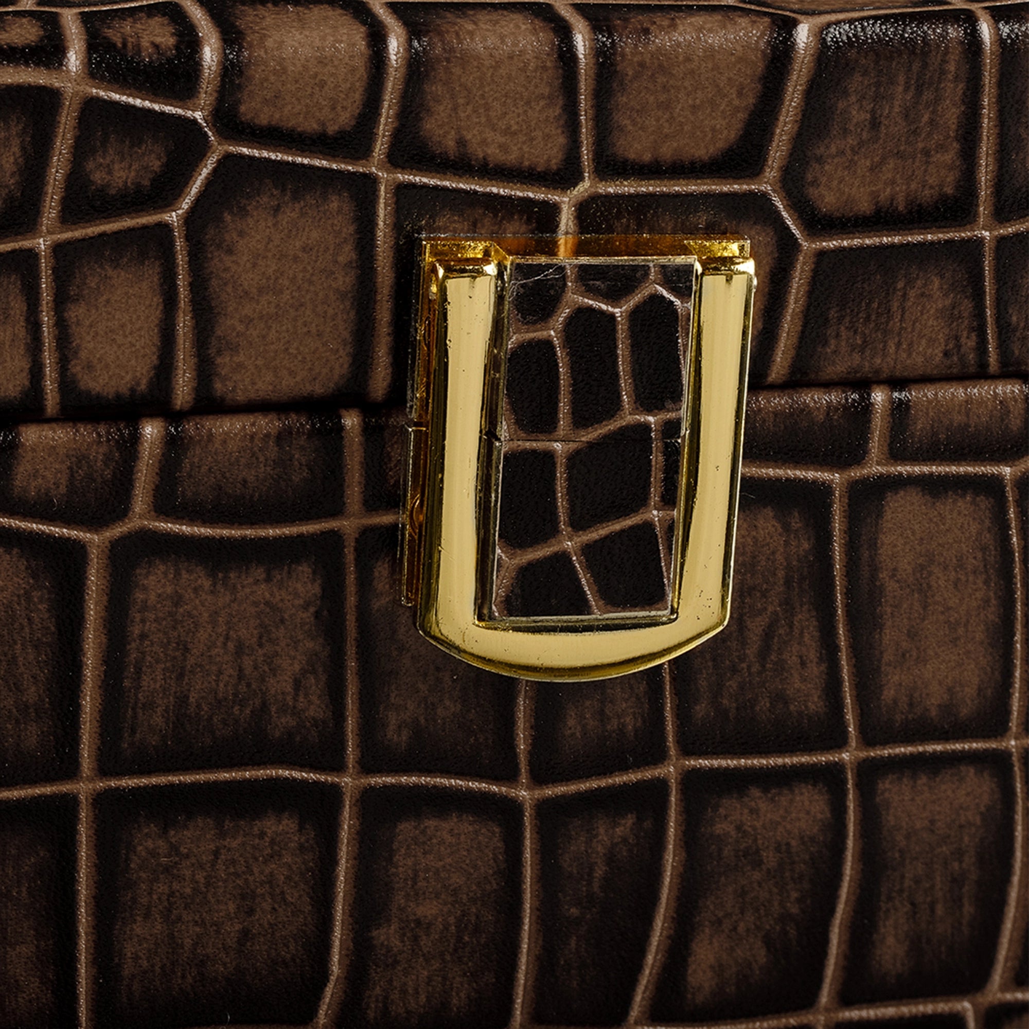 Bronx II Watch Box 10 | Luxury Genuine Leather Watch Box for Men | 10 Slot Watch Organizer with Drawer | Premium Watch Storage Case  | Color:  Croco Brown Leather Talks