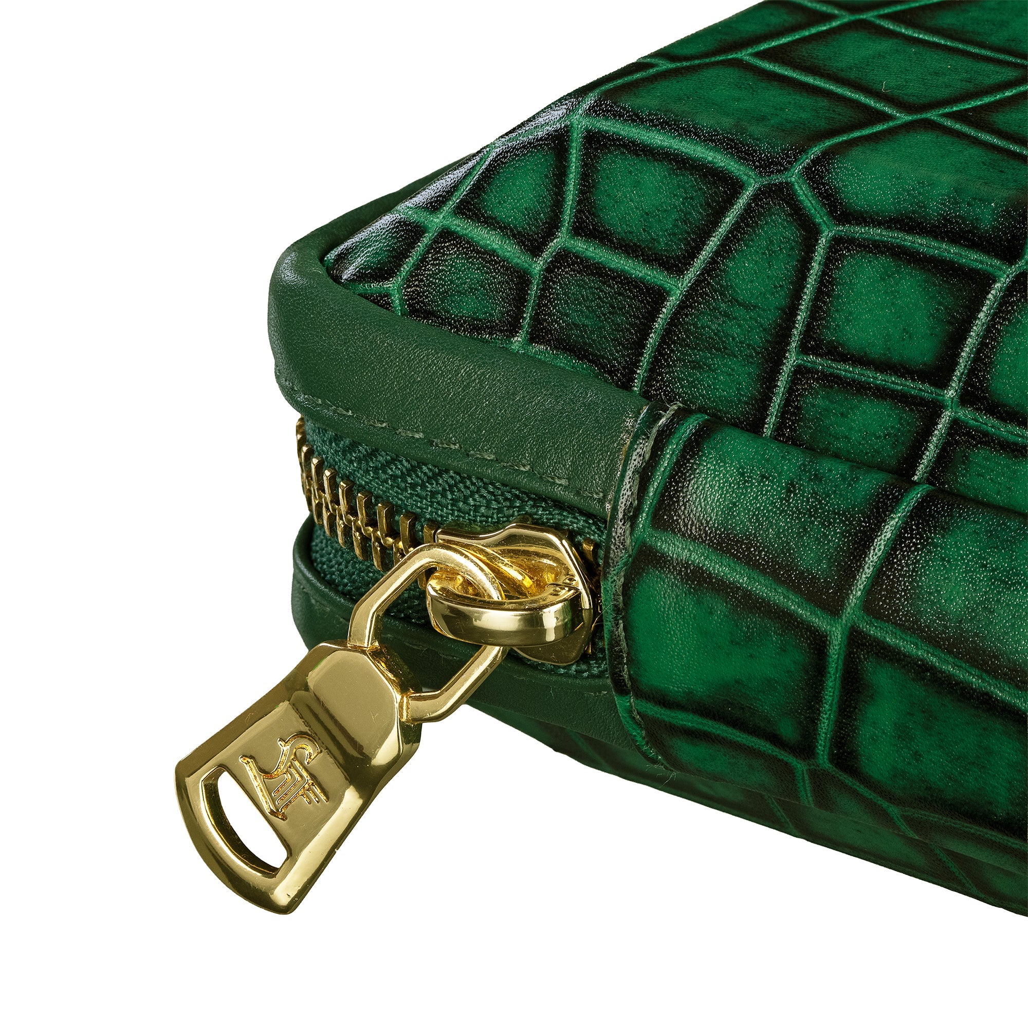 Harbinger Tech Kit - Genuine Leather Tech Organizer Case | Travel Cable Storage Bag | Luxury Electronic Accessories Pouch for Chargers, Wires & Gadgets | Color: Green Leather Talks