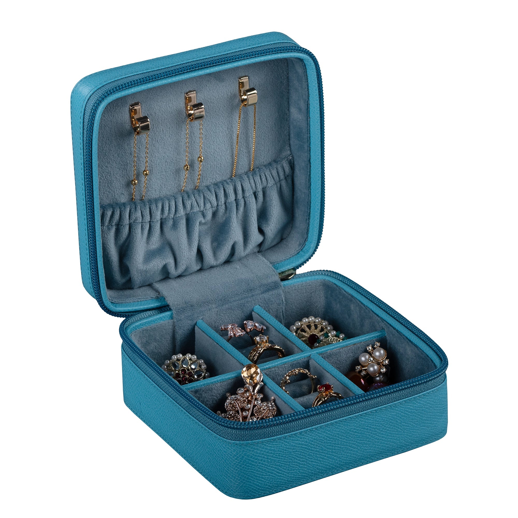 "Jewellery box 
Leather travel jewellery case 
Leather jewellery box 
Travel friendly Jewellery case"