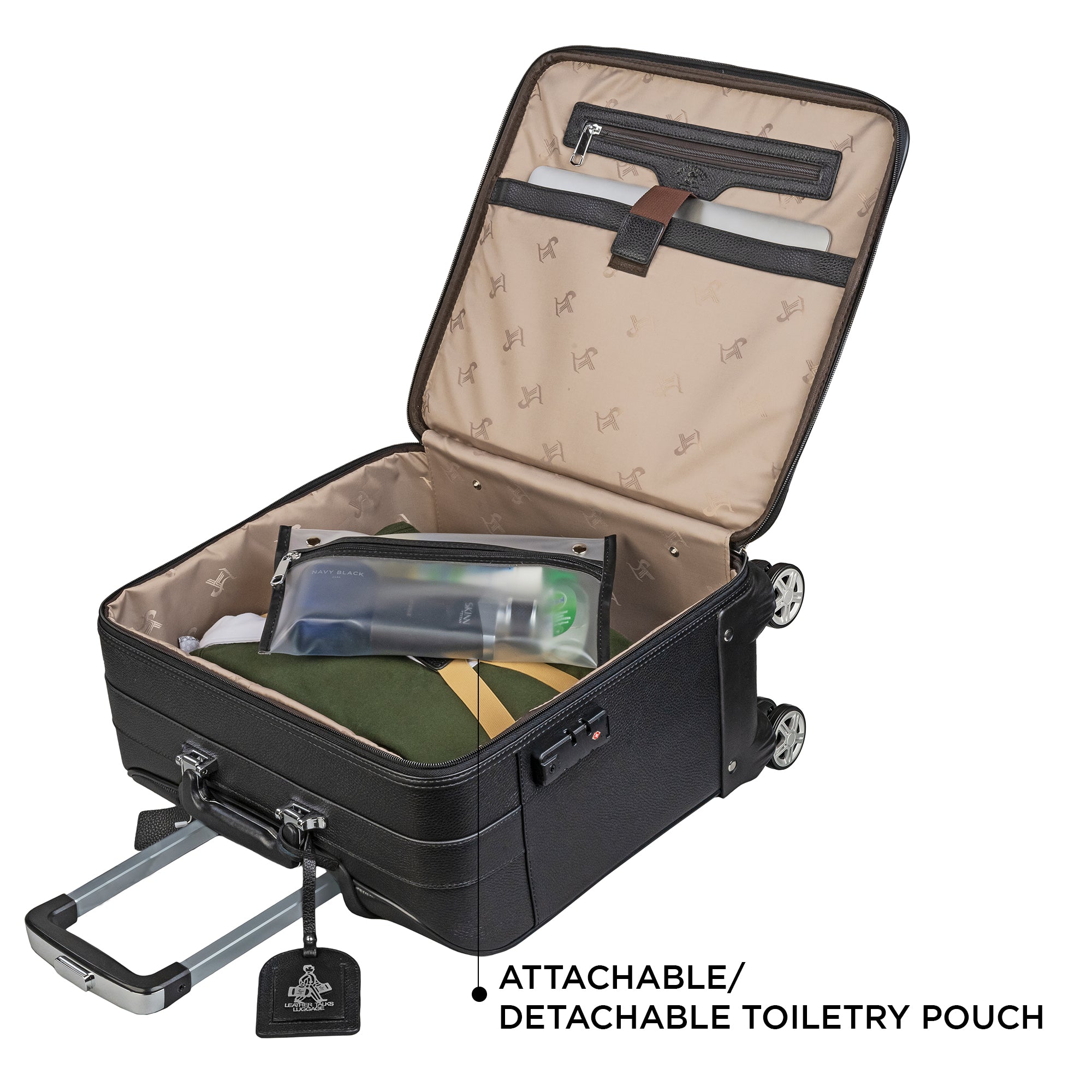 20inch Premium Genuine Leather Travel Trolley Bag 