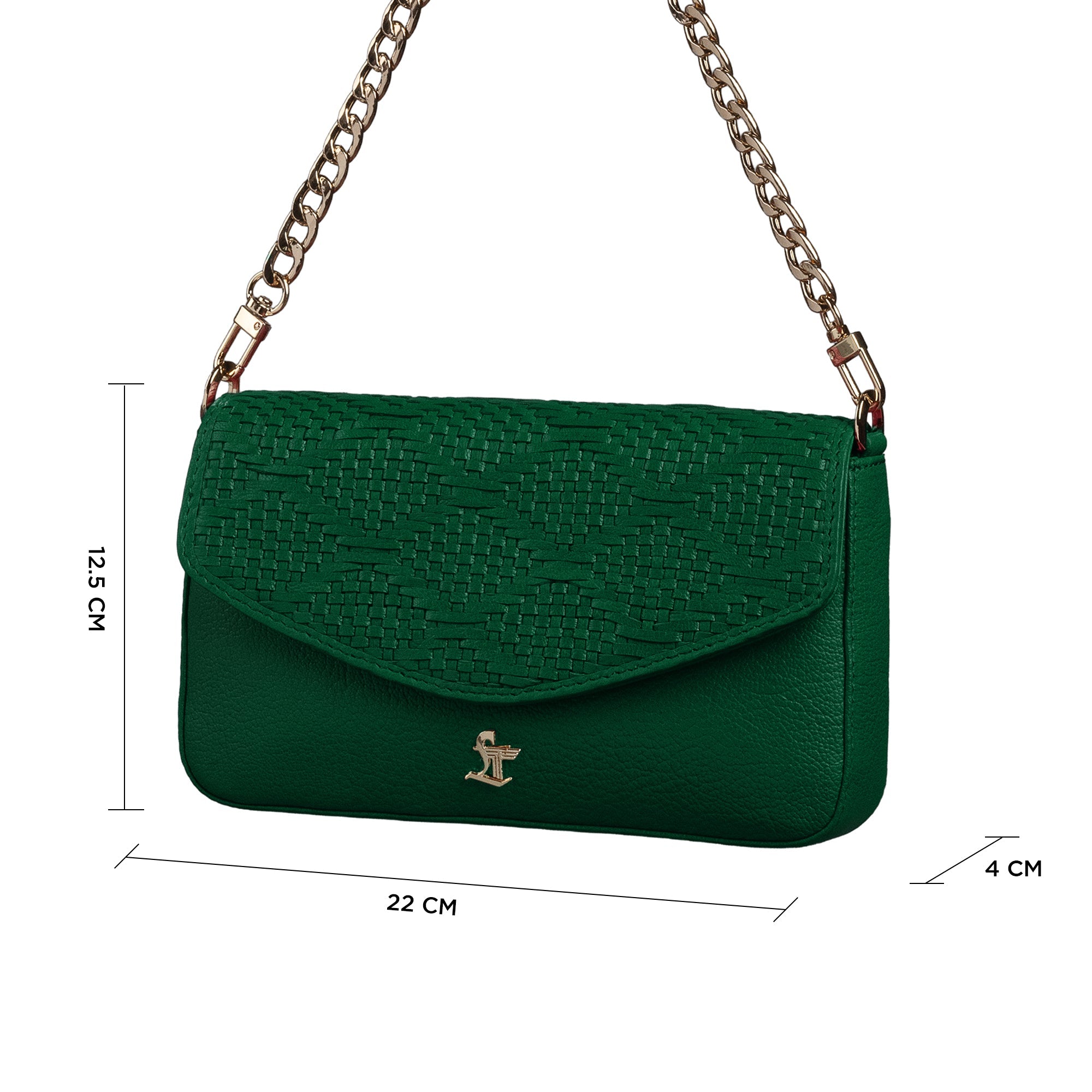 Lucia Genuine Leather Sling Bag for Women | Hand-Woven Crossbody Bag | Two Looks in One | Luxury Mini Shoulder Bag for Evening & Casual Wear | Color: Green Leather Talks