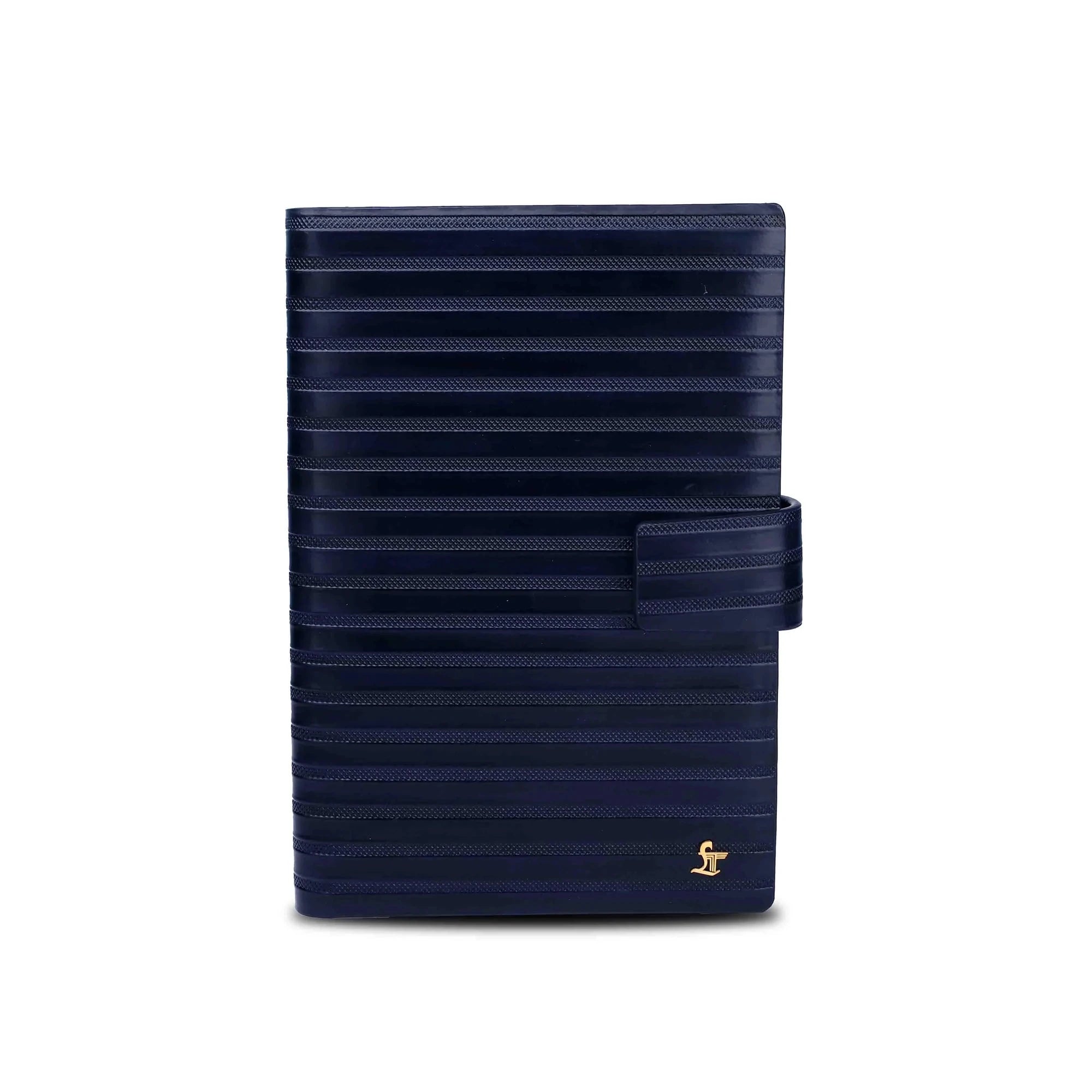 LT Smart Leather Notebook with Power Bank (5000 mAh) | Diary with Power Bank | Color: Italian VT Stripe Blue LeatherTalks