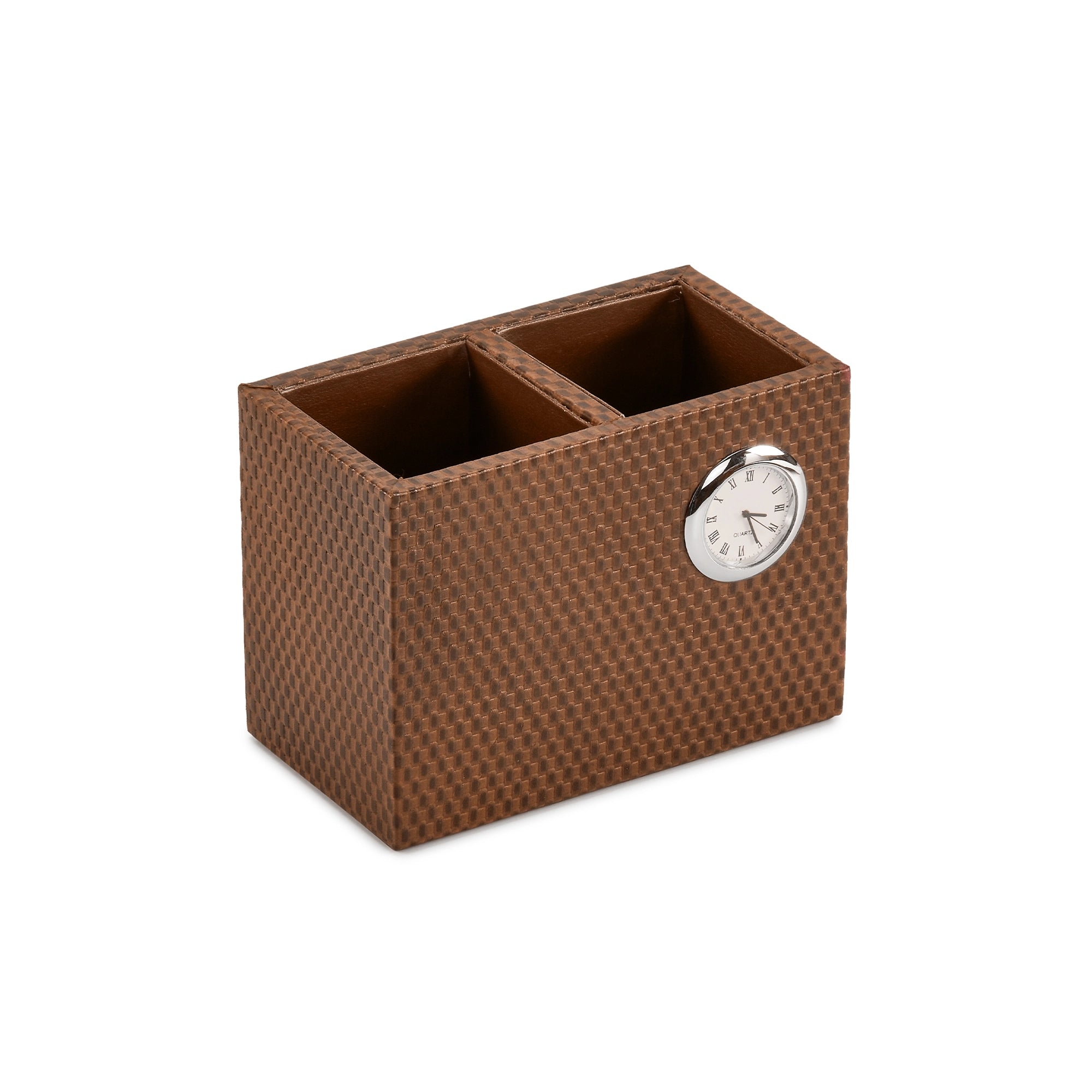 Desktop Planner Set I | Office Table Accessories| Color- Brick Brown Leather Talks