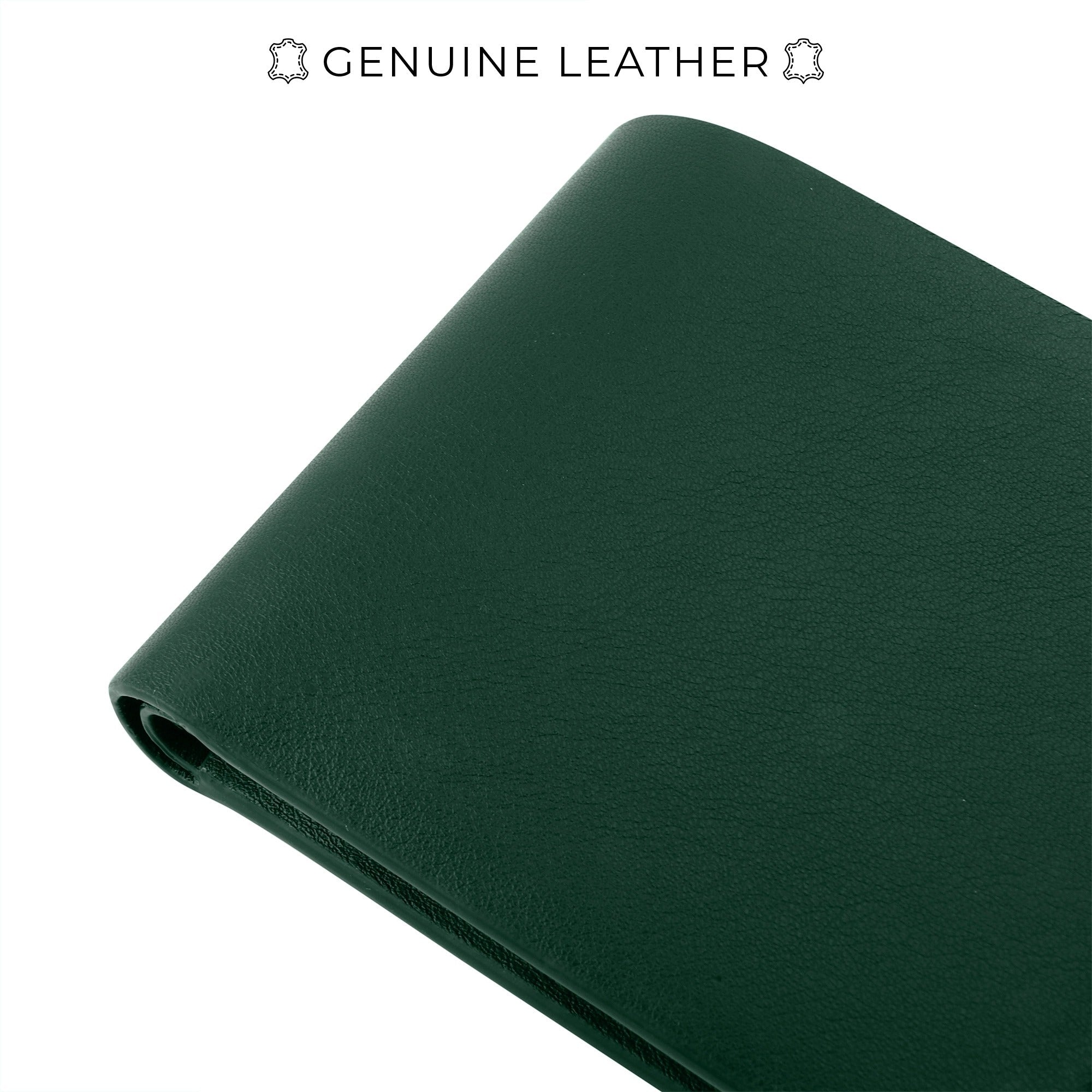 Austin Bifold Stitchless Leather Wallet  | Genuine Leather | RFID Safe | Colour: Green LeatherTalks