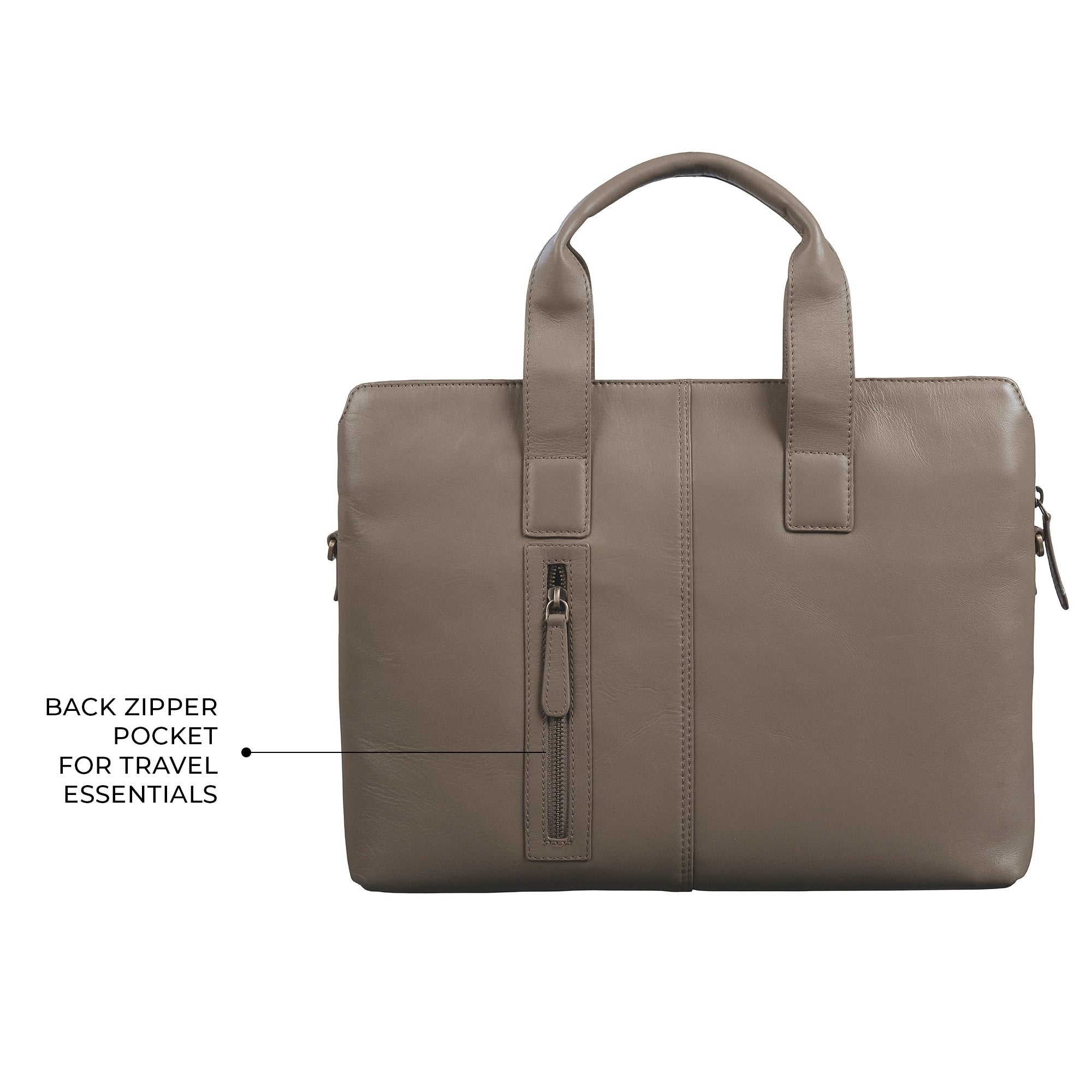 Georgia Collection | Genuine Leather Laptop / Office Bag For Men | Fits 15.5 in" Laptop | Colour: Beige