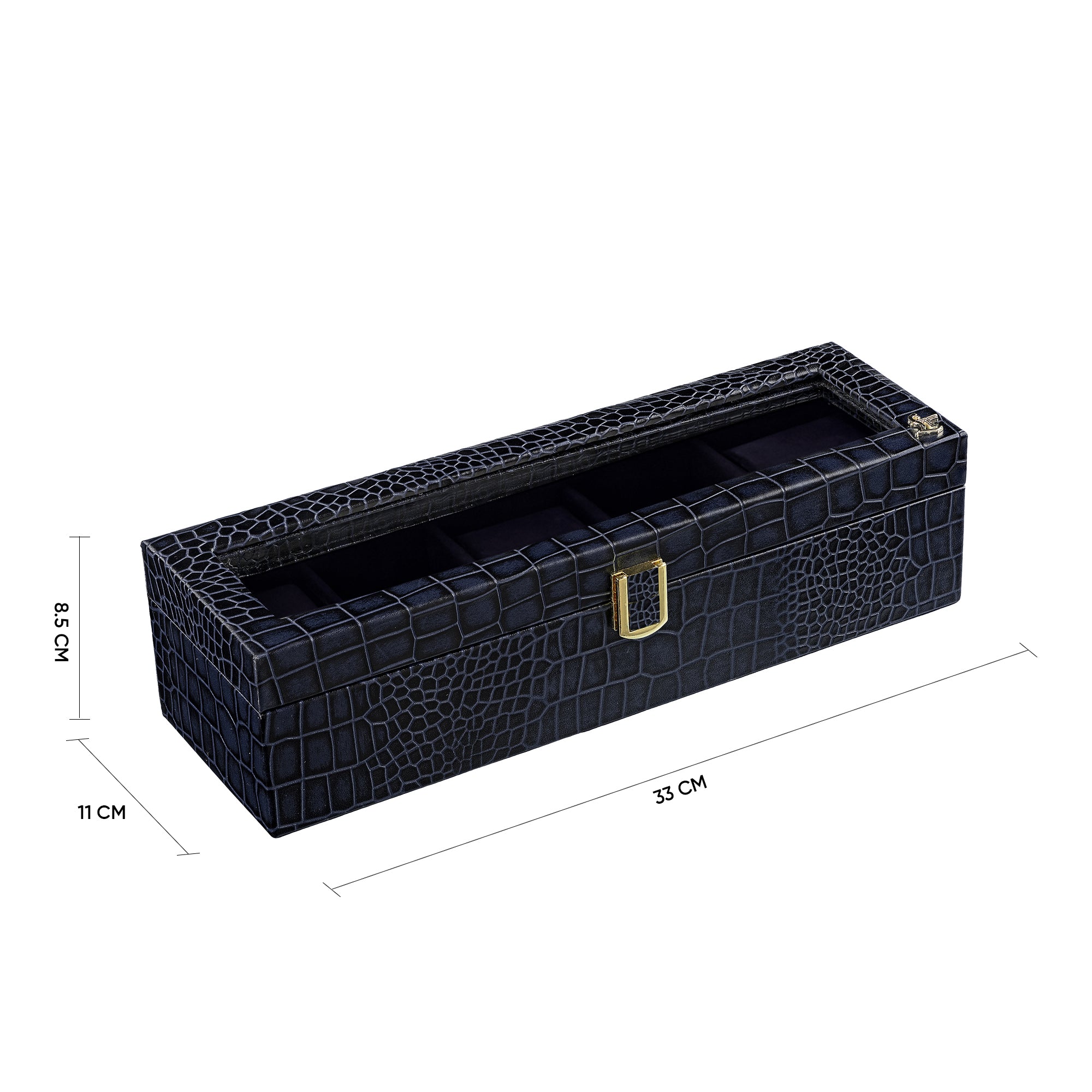 Scratch-Proof Acrylic Top Genuine Leather Watch Box – Luxury Display Case for Men