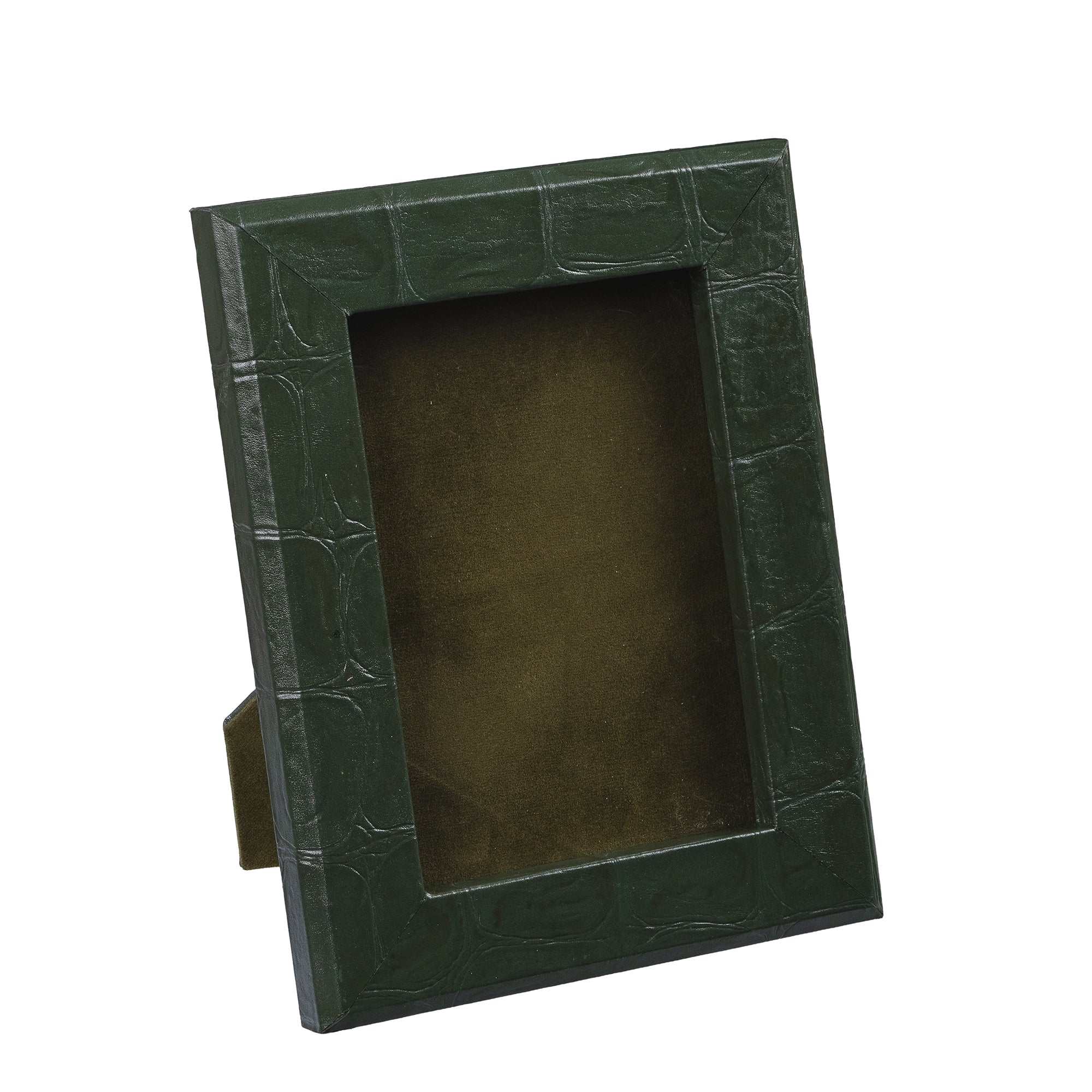 Desktop Planner Set I | Office Table Accessories | Croco Embossed Genuine Leather | Color- Green Leather Talks