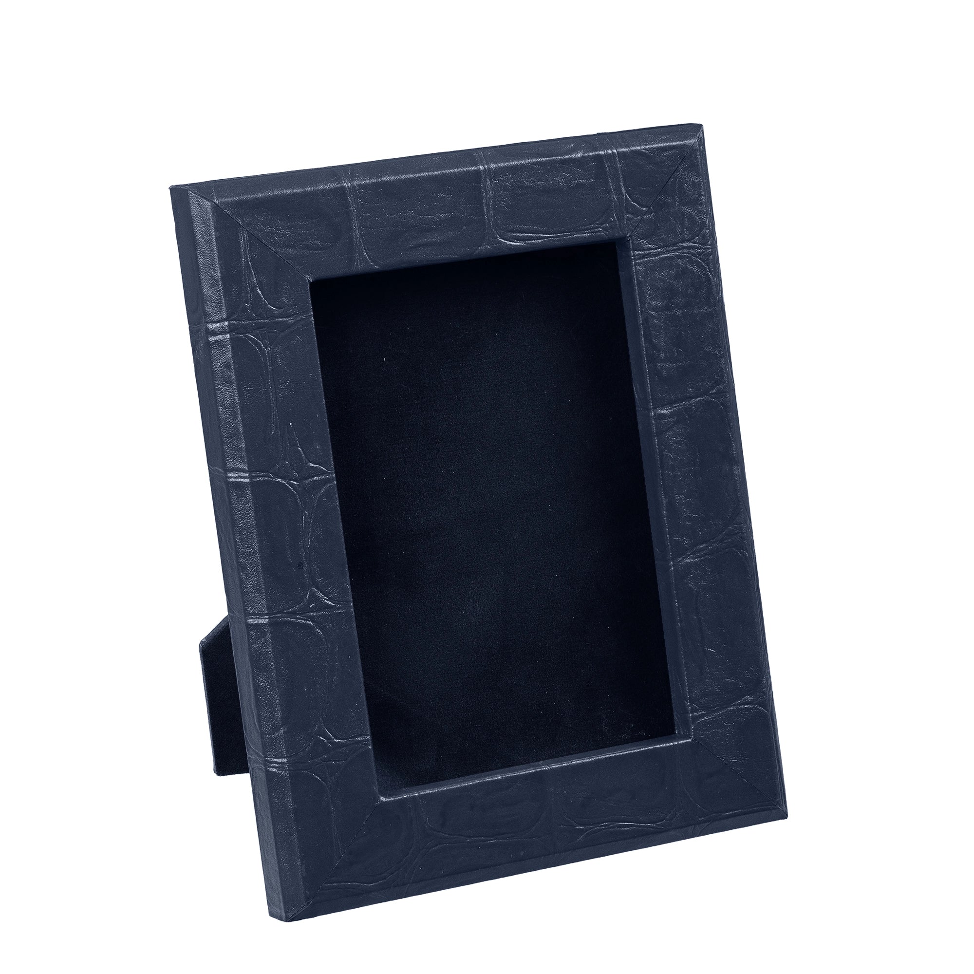 Desktop Planner Set I | Office Table Accessories| Crocodile Embossed Genuine Leather | Color-  Blue Leather Talks