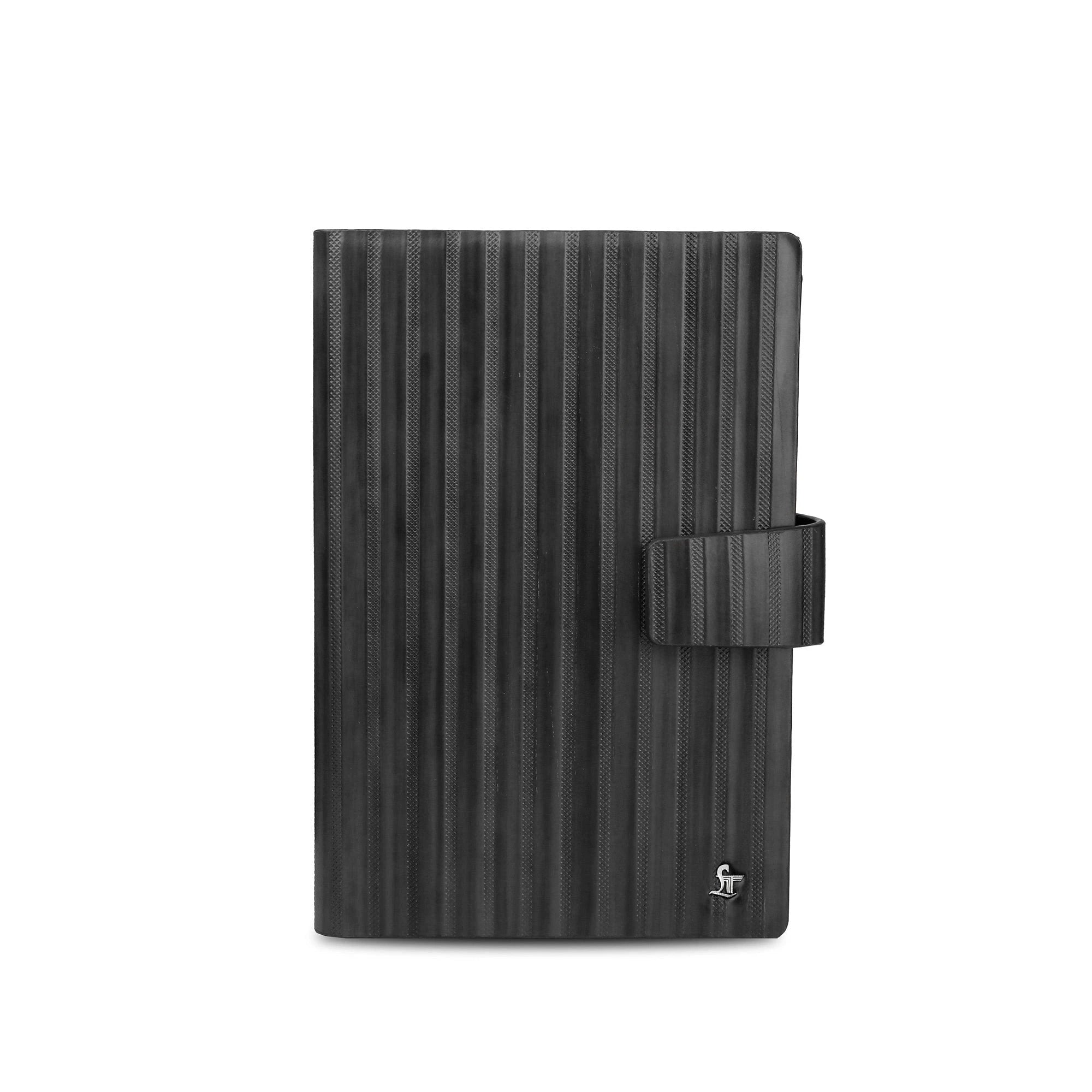 LT Smart Leather Notebook with Power Bank (5000 mAh) | Diary with Power Bank | Color: Italian VT Stripe Grey LeatherTalks