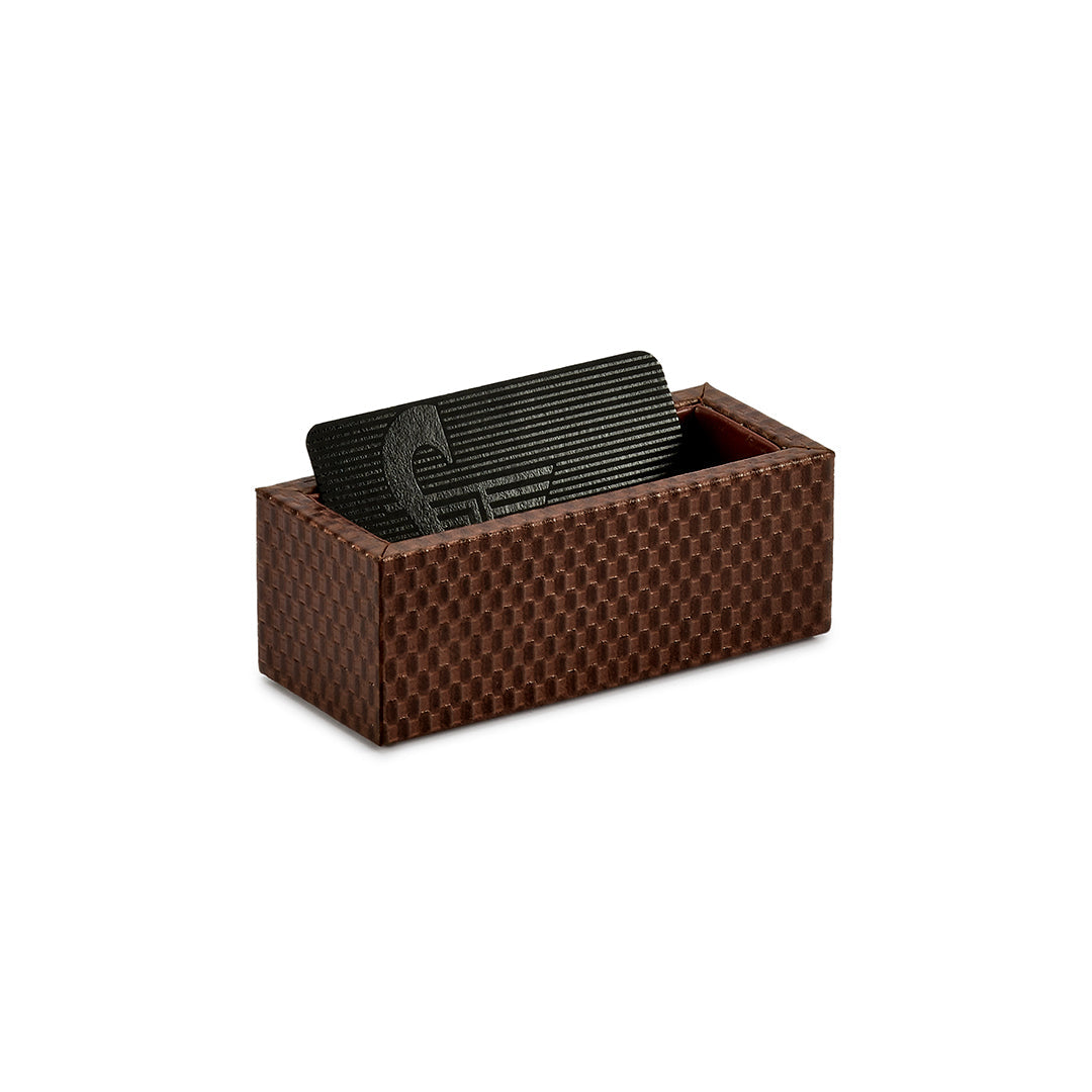 Corporate New Year Gift | Desktop Planner Set II | Office Table Accessories | Embossed Genuine Leather | Color- Brick Brown Leather Talks