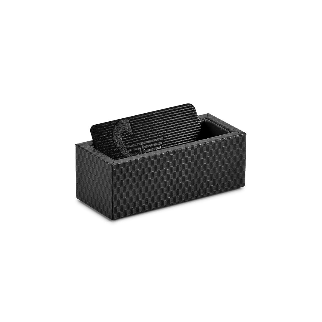 Desktop Planner Set II | Office Table Accessories | Embossed Genuine Leather | Color- Brick Black Leather Talks