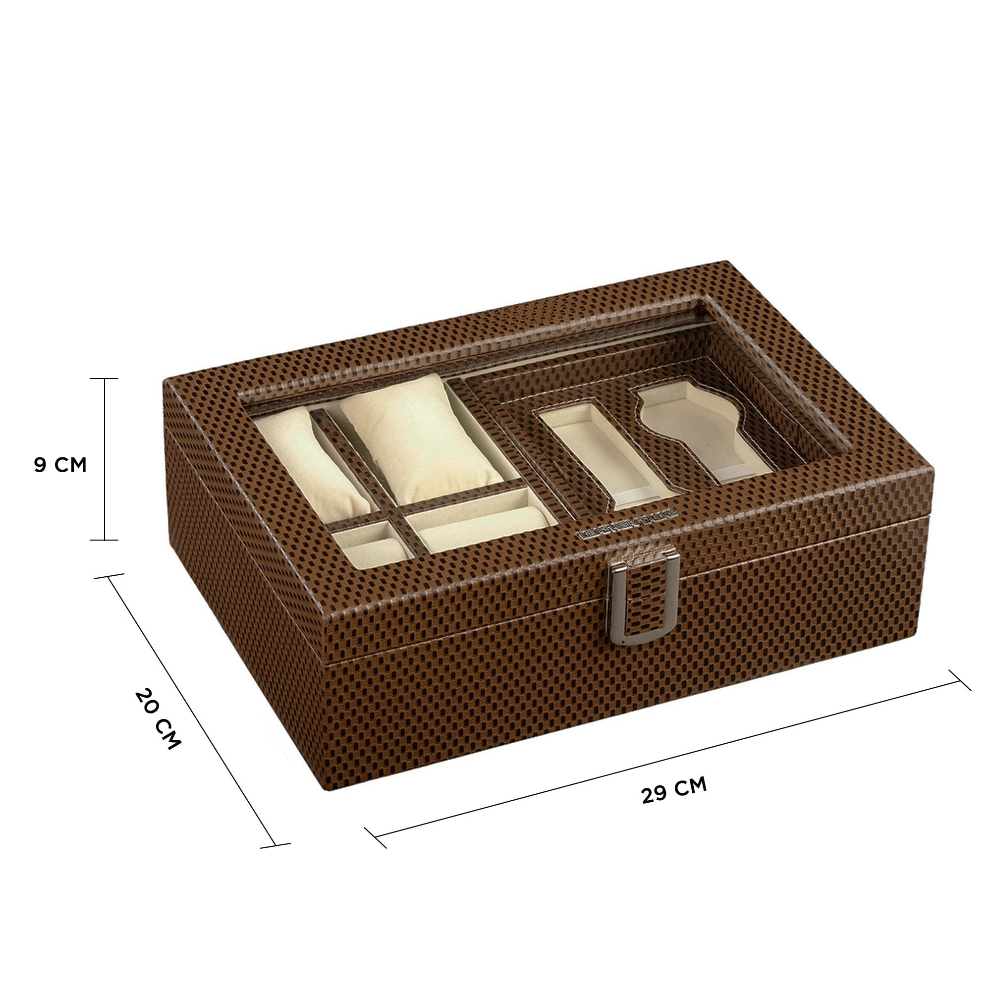 Galio Watch Box 8 Slots | Luxury Genuine Leather Watch Organizer for Men | Premium Watch Storage Case | Color: Brick Brown Leather Talks