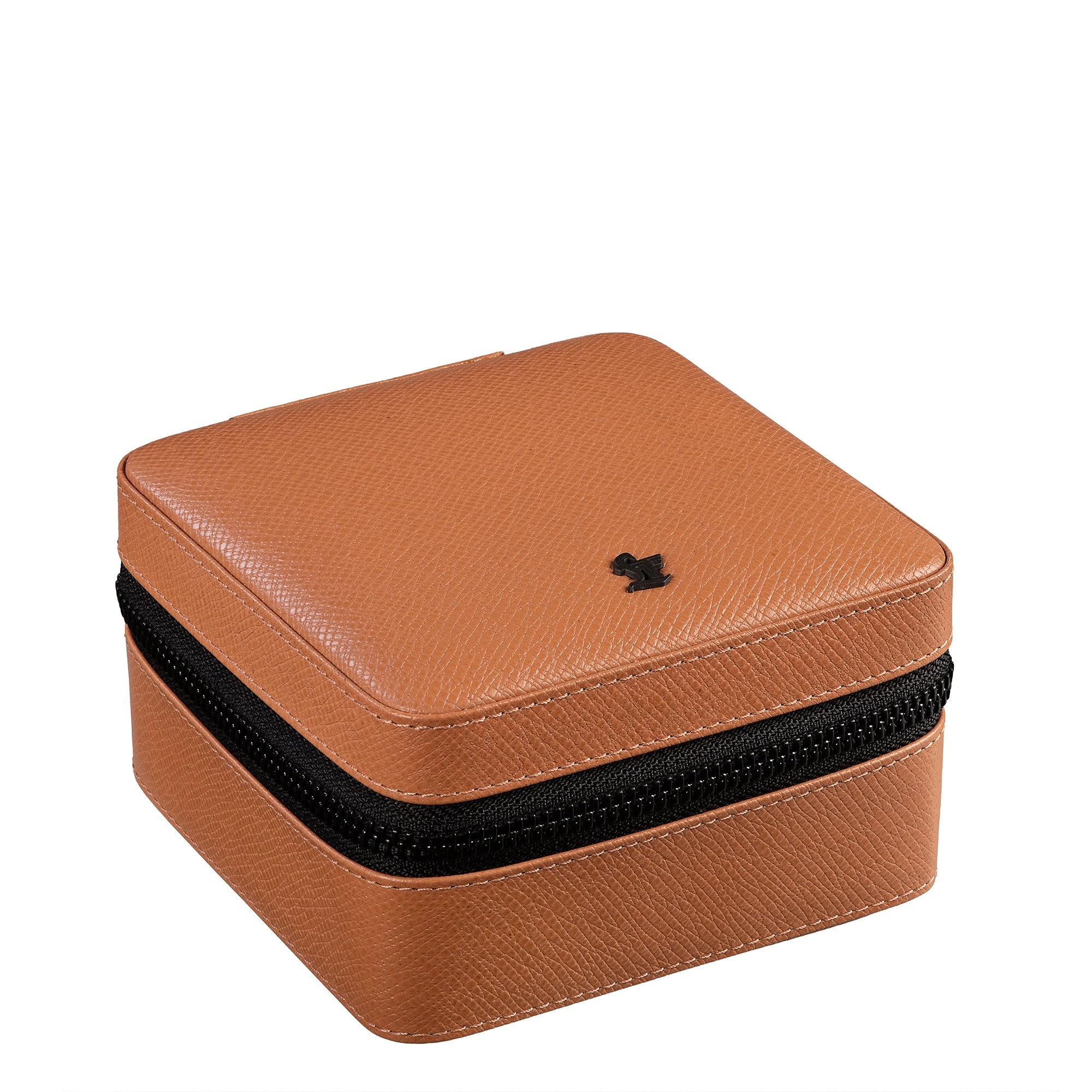 The Tan Verona Jewellery Box Jr. | Premium Travel-Friendly Jewellery Case with Zip Closure | Elegant Gifting Organizer Leather Talks