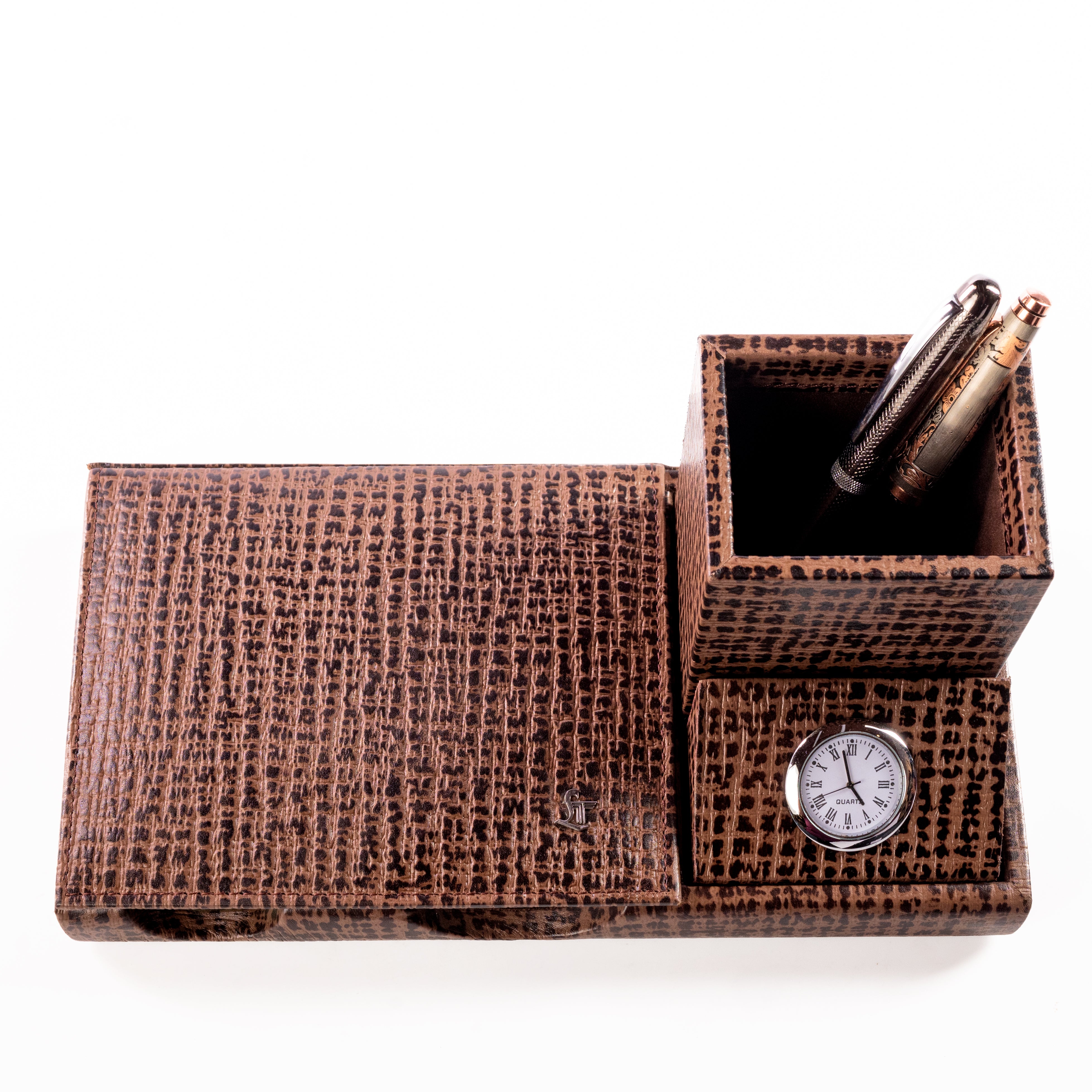 Leather Desktop Accessories | Custom Desk Set Organiser in leather ...
