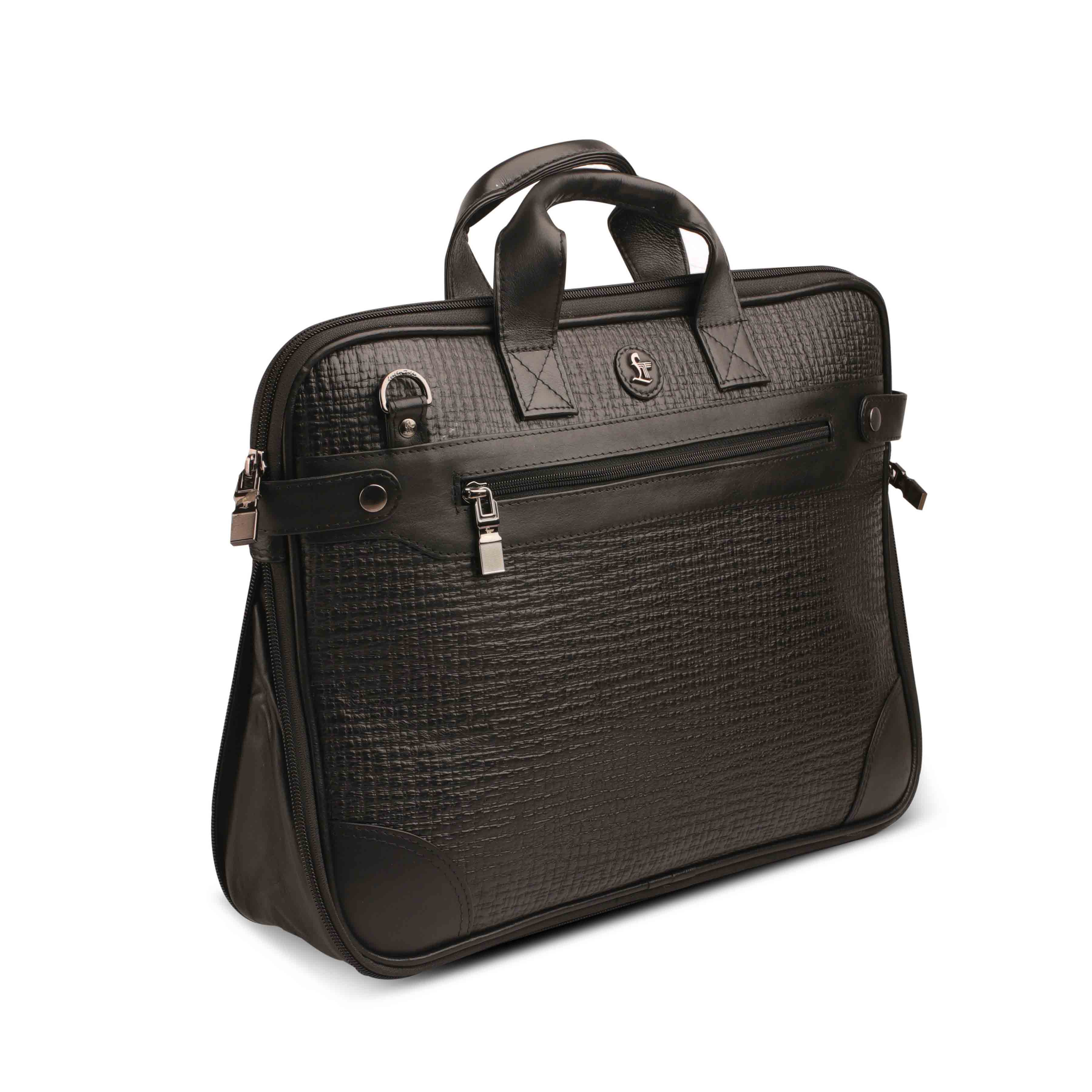 Office Folio Bag  III | Leather Portfolio Bag | For Office Use | Colour - Black