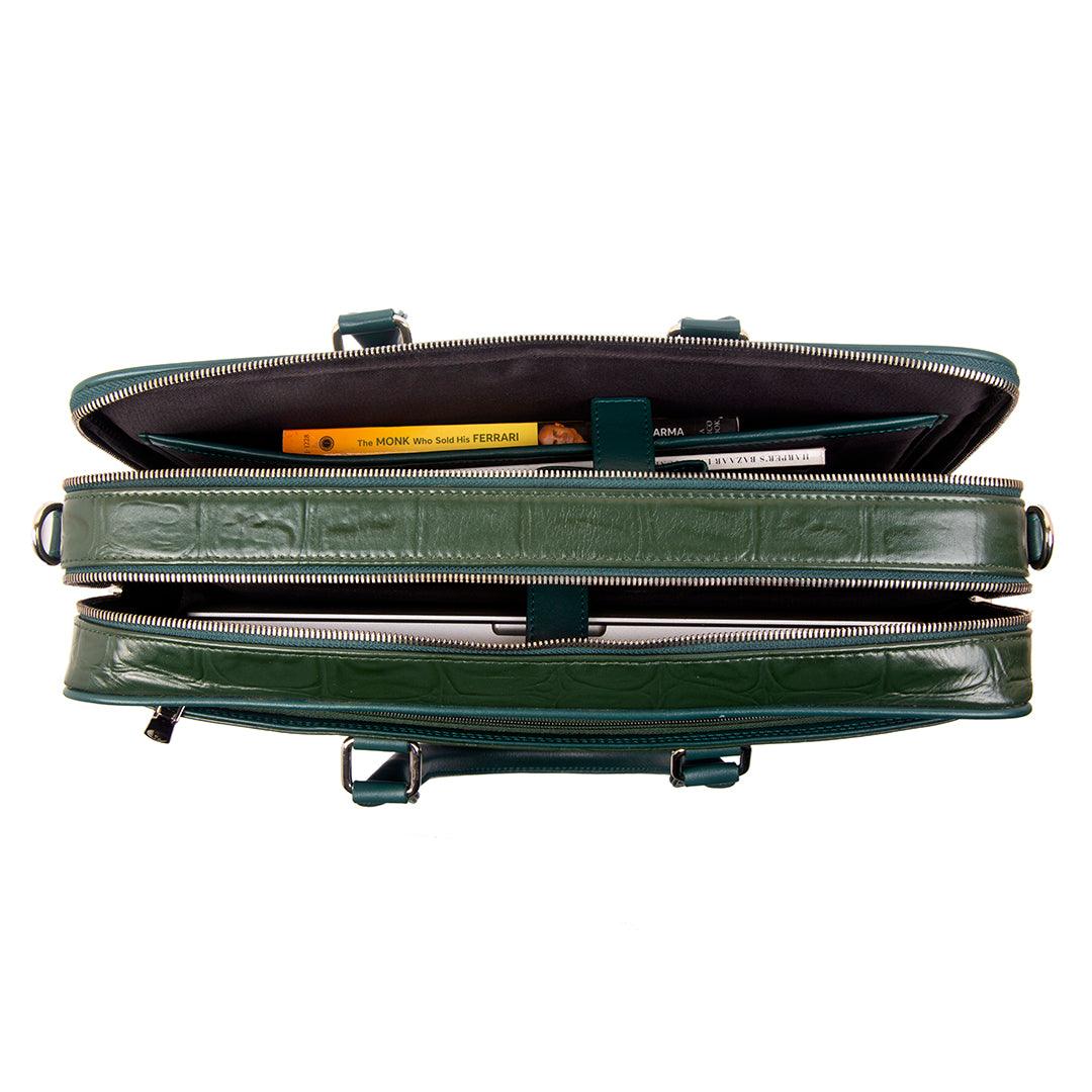 Great Dane | Pure Leather | Folio Bag, Wallet & Belt Combo Set for Men | Color : Olive Green