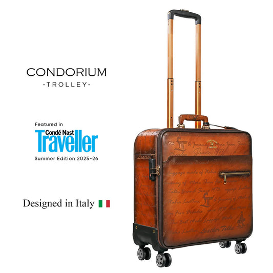 Condorium Premium Leather Trolley Bag | Cabin Luggage | TSA Lock | Spinner Wheels | Laptop Compartment | Carry-On Business Travel Bag | Color: Tan | Size: 20 inch Horizontal Leather Talks I Leather Trolley Bag for Men Ihttps://www.cntraveller.in/sponsored/story/stay-relaxed-and-travel-smart-with-these-vacation-essentials/