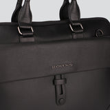 Italian Sufiano Print Loop II | Genuine Leather Laptop Bag | Color: Black