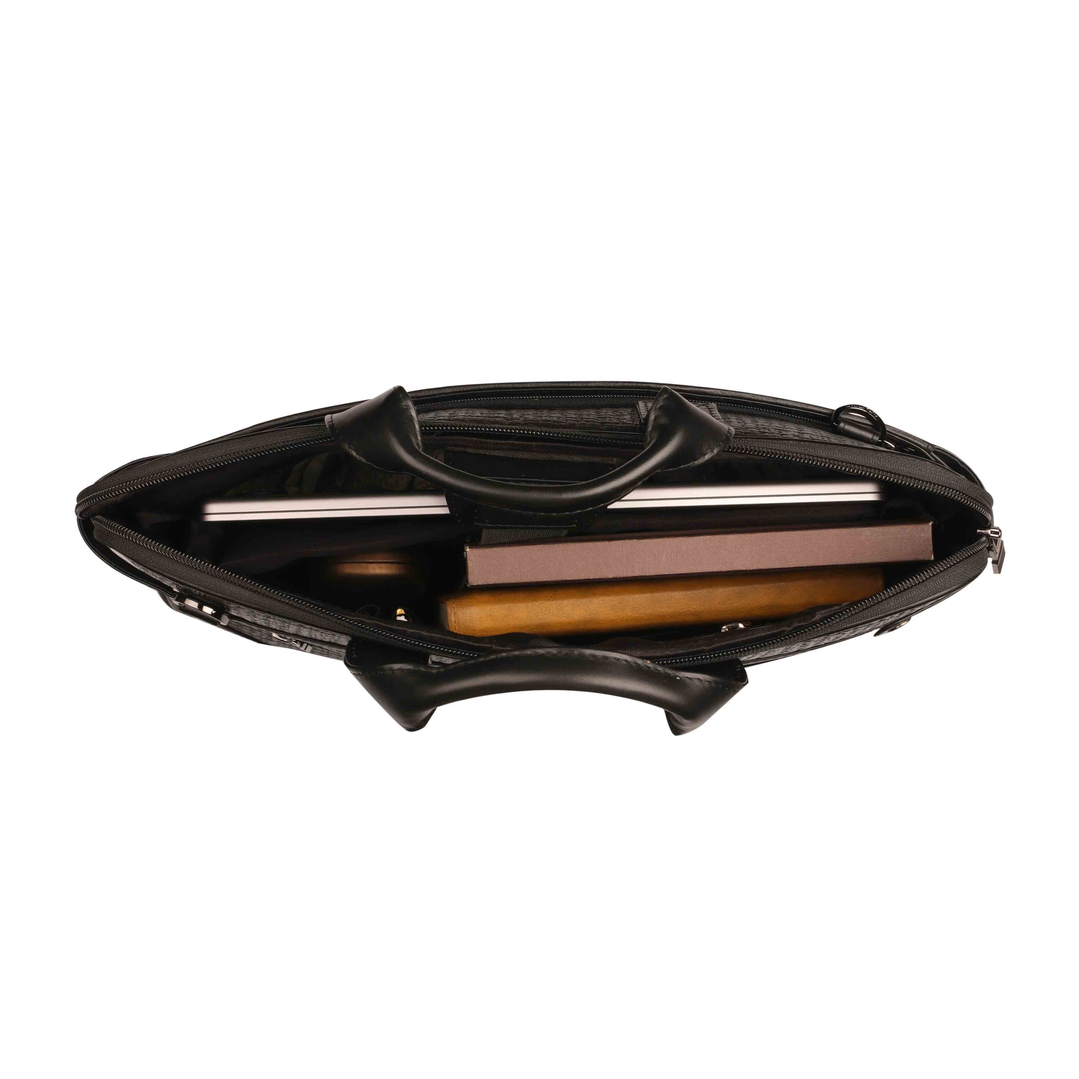 Office Folio Bag  III | Leather Portfolio Bag | For Office Use | Colour - Black