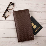 Full Zip Passport Travel Wallet For Women | 100% Genuine Leather | Color: Brown & Cherry