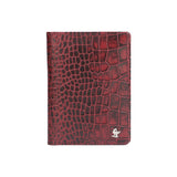 Accord Croco Leather Passport Cover Color: Cherry