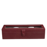 Bronx Watch Box (5 Watches) | Watch Case | 100% Genuine Leather | Color: Black, Cherry & Brown