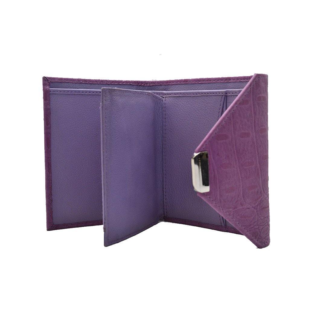 Keva Ladies Wallet | Croco Leather Wallet for Women | 100% Genuine Leather | Color: Purple