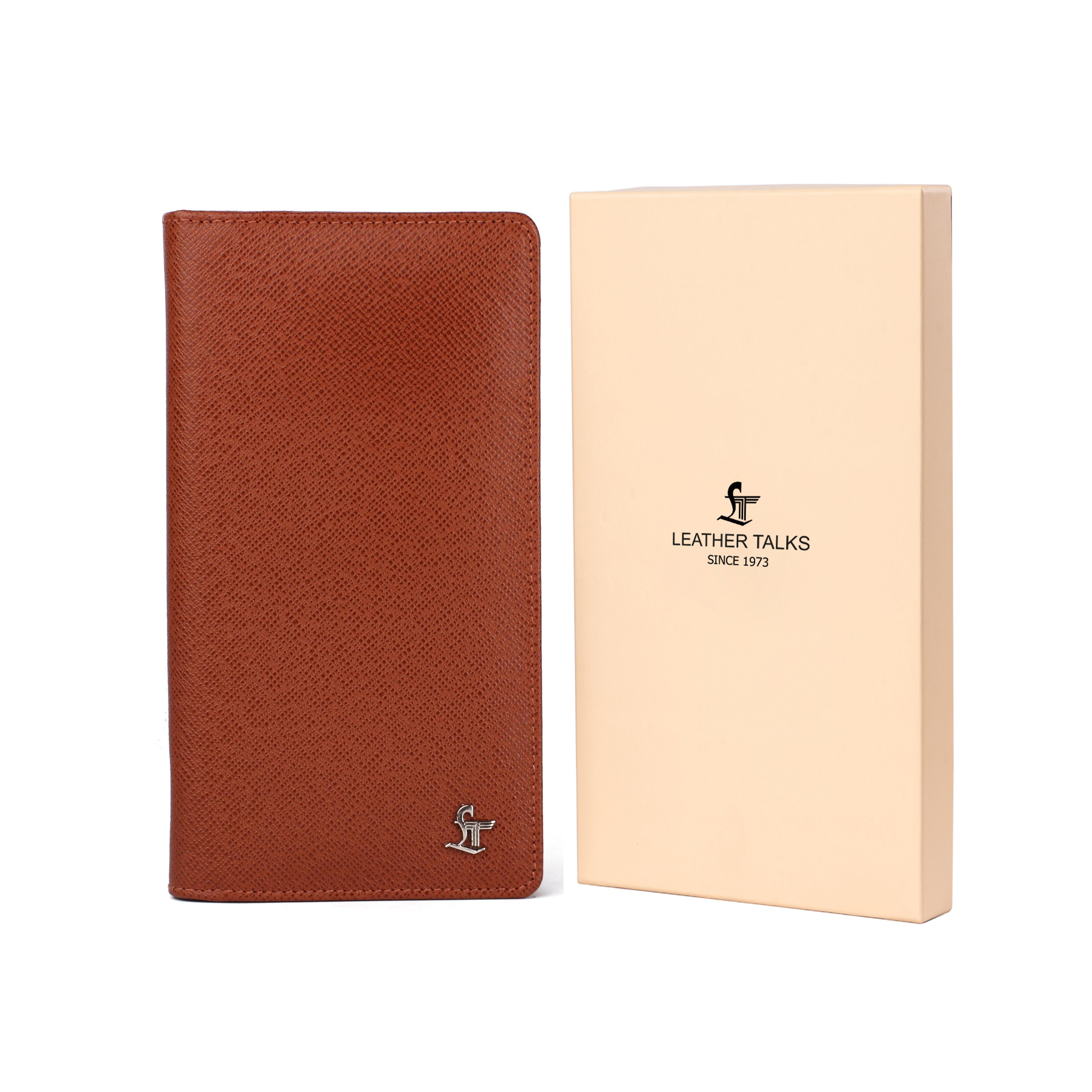 Full Zip Travel Wallet | 100% Genuine Leather | Color: Tan, Black, Blue & Brown Leather Talks