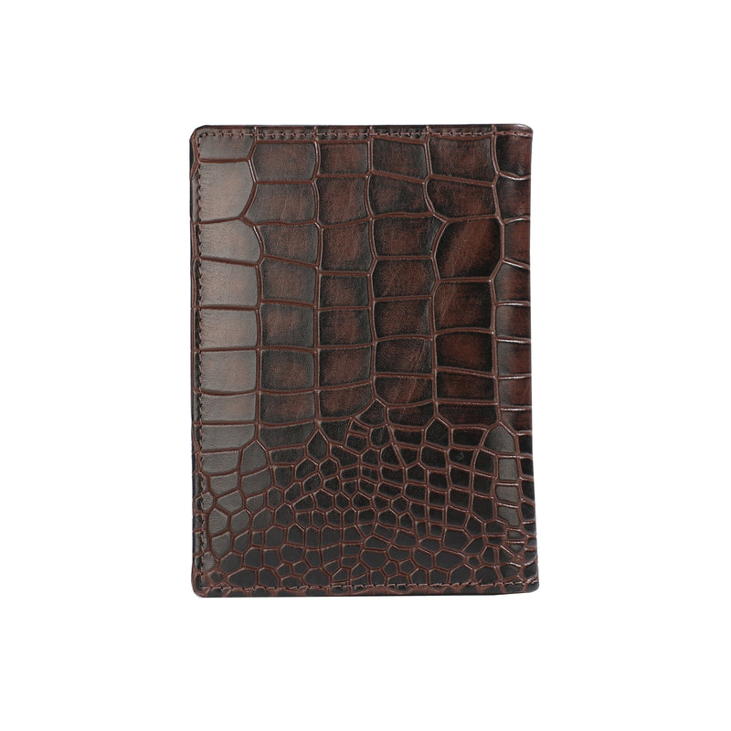 Accord Croco Leather Passport Cover Color: Brown