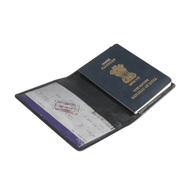 Accord Passport Cover | 100% Genuine Leather | Color: Black