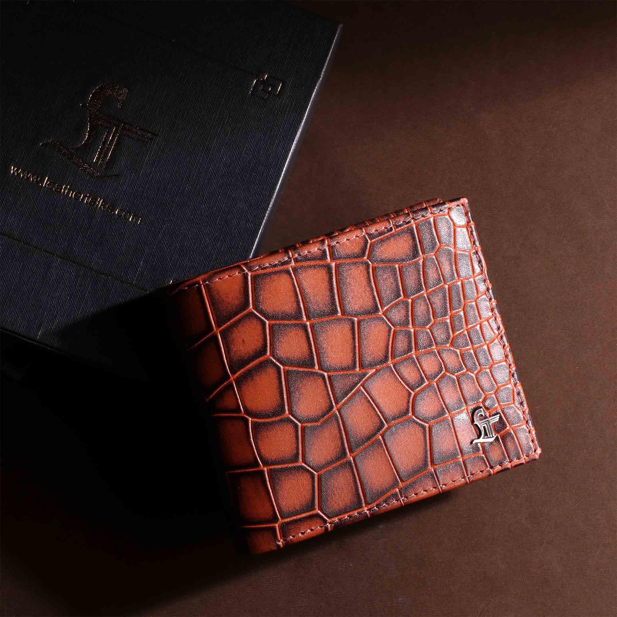 Tan color with deepcut croco print