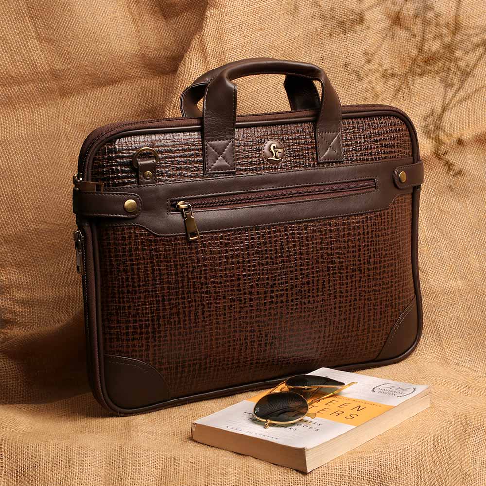 Office Folio Bag  III | Leather Portfolio Bag | For Office Use | Colour - Brown