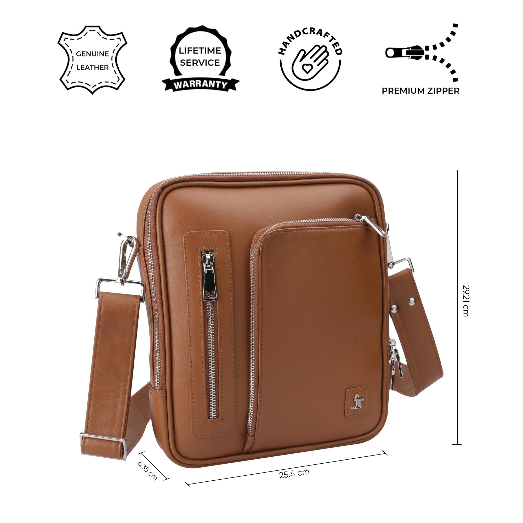 Men's Bag IX |   Leather Side Bag For Men | Colour - Tan LeatherTalks