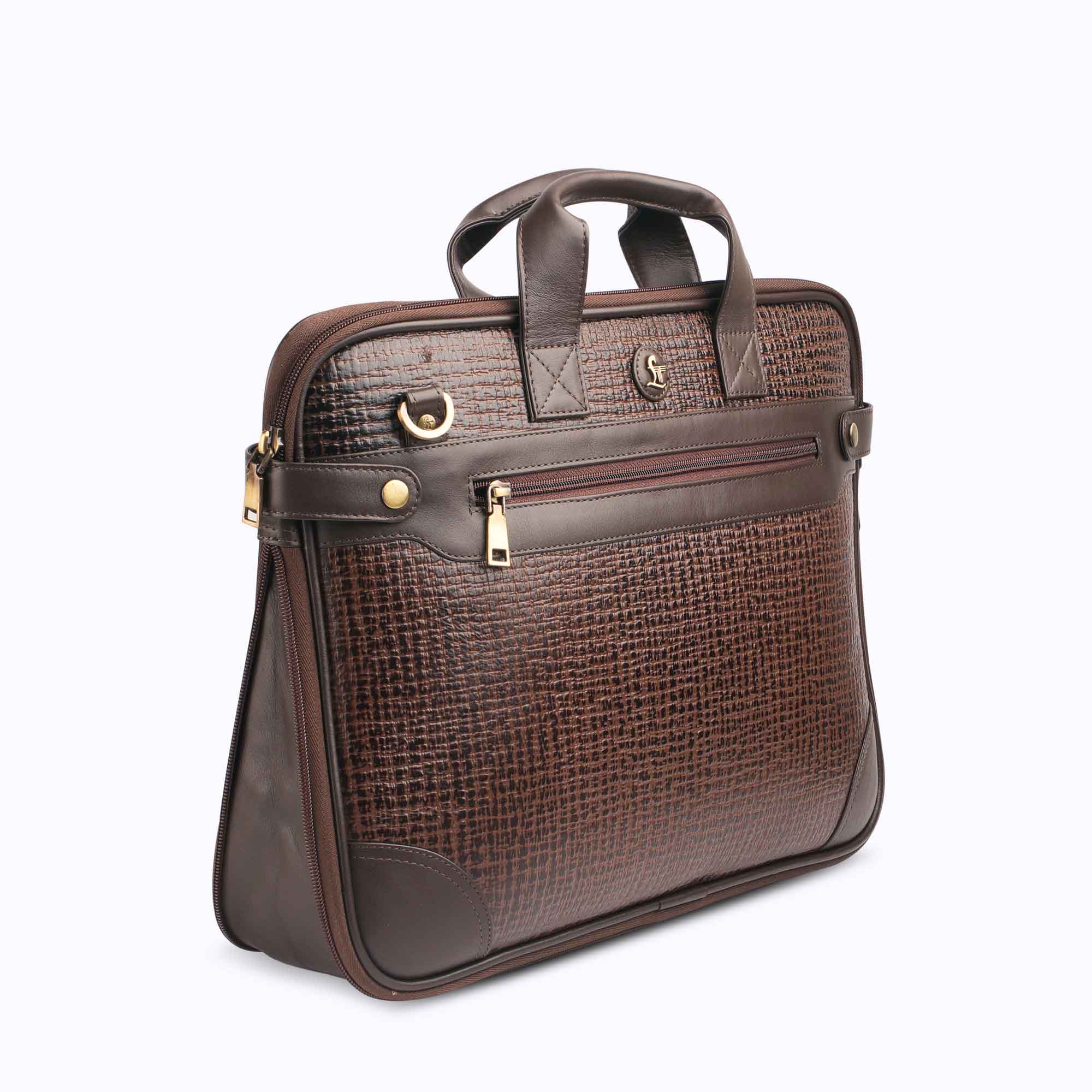 Office Folio Bag  III | Leather Portfolio Bag | For Office Use | Colour - Brown